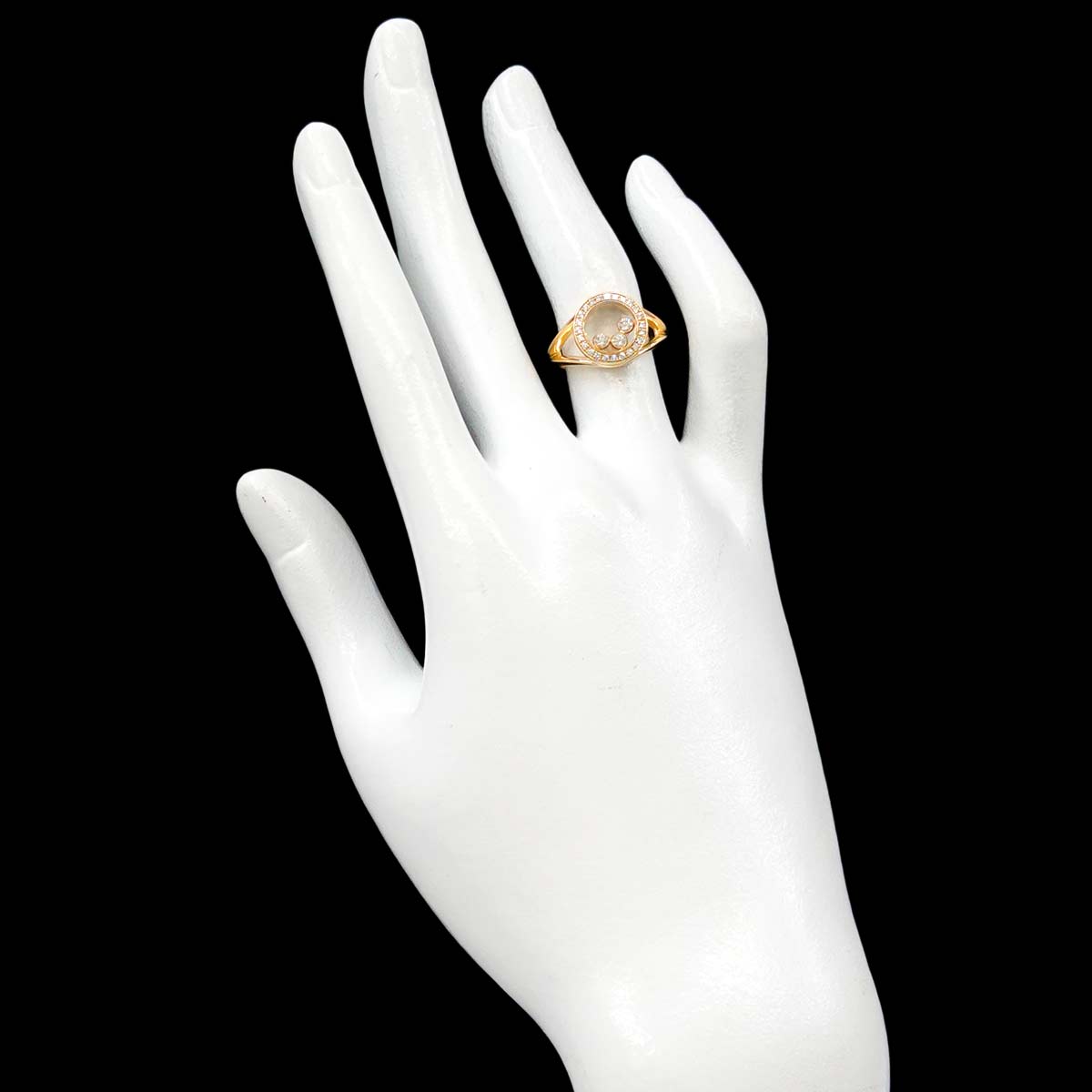 Happy Diamond Diamond Ring 18K YG 750 Size5.25(US)