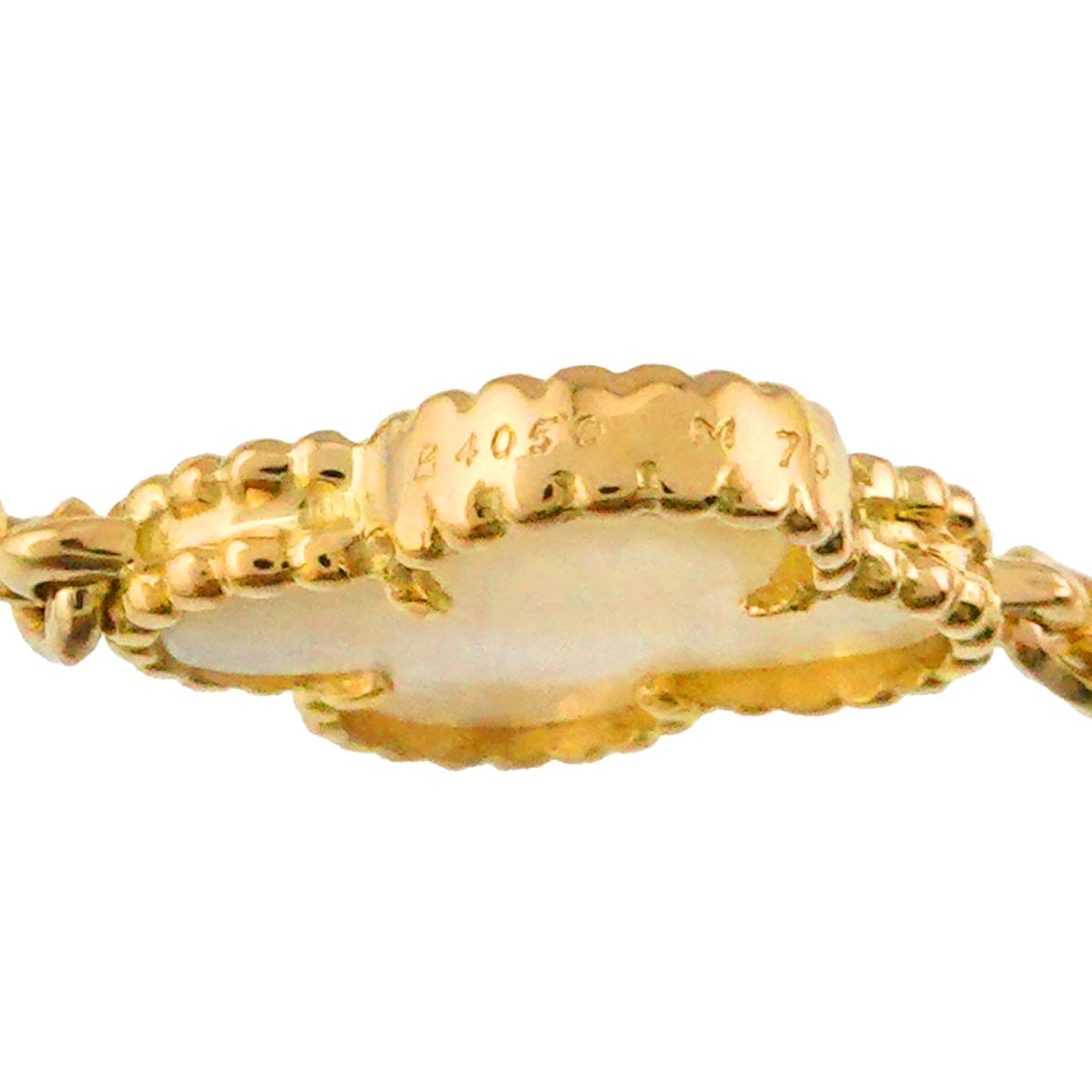 Vintage Alhambra MotherofPearl MOP Necklace 18K YG 750