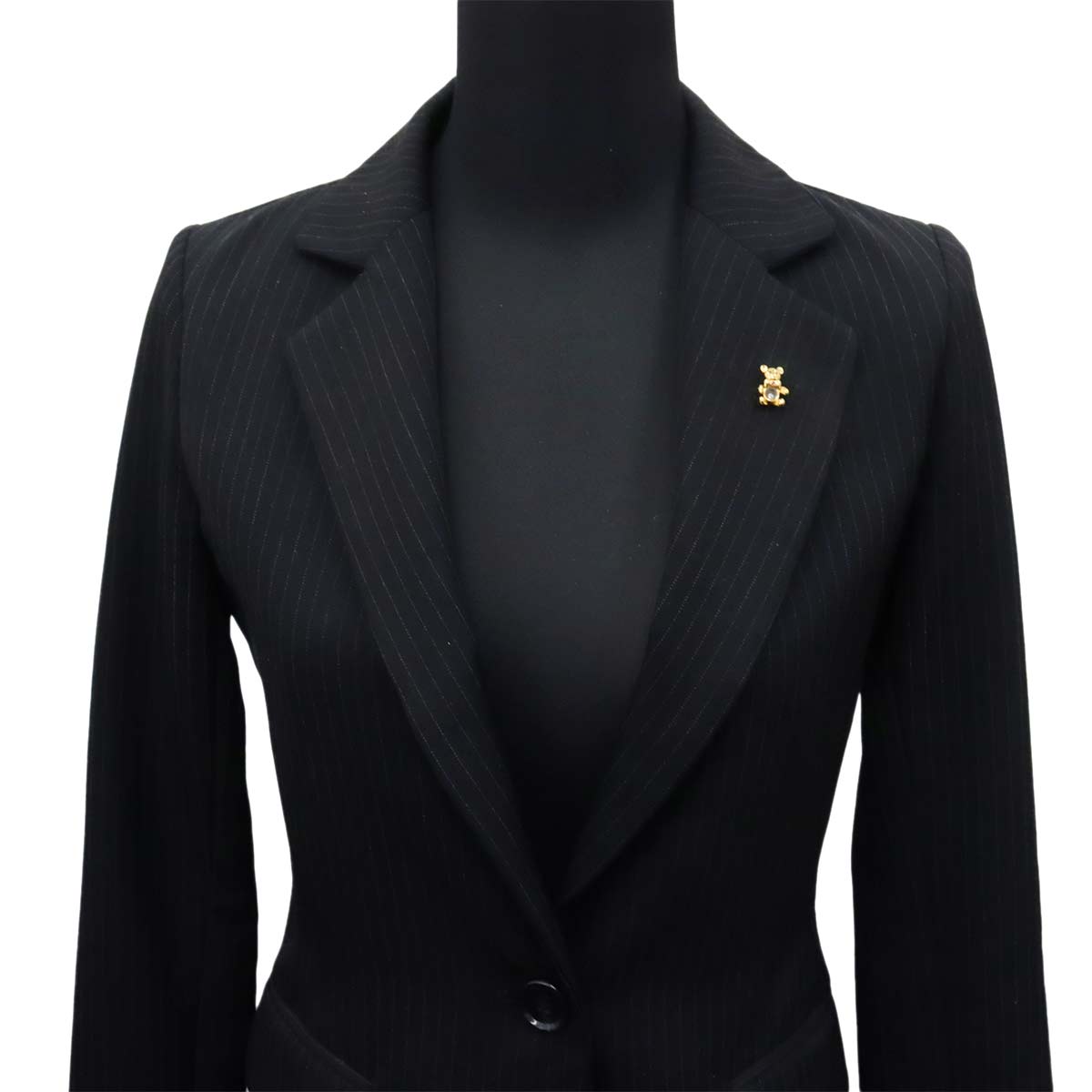 Happy Diamond Sapphire Ruby Pin Brooch 18K Yellow Gold 750