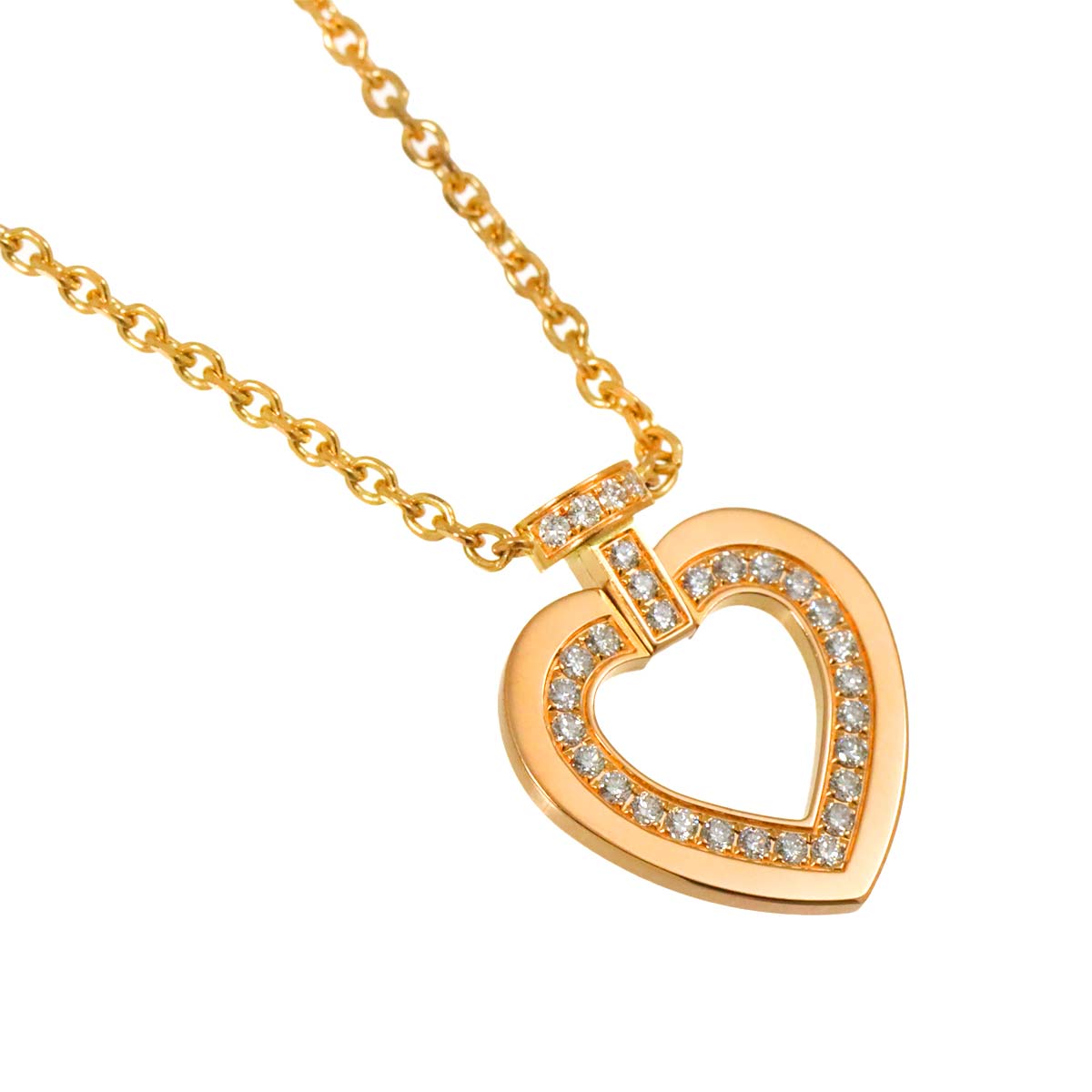 Diamond Heart Necklace SM 18K Pink Gold 750