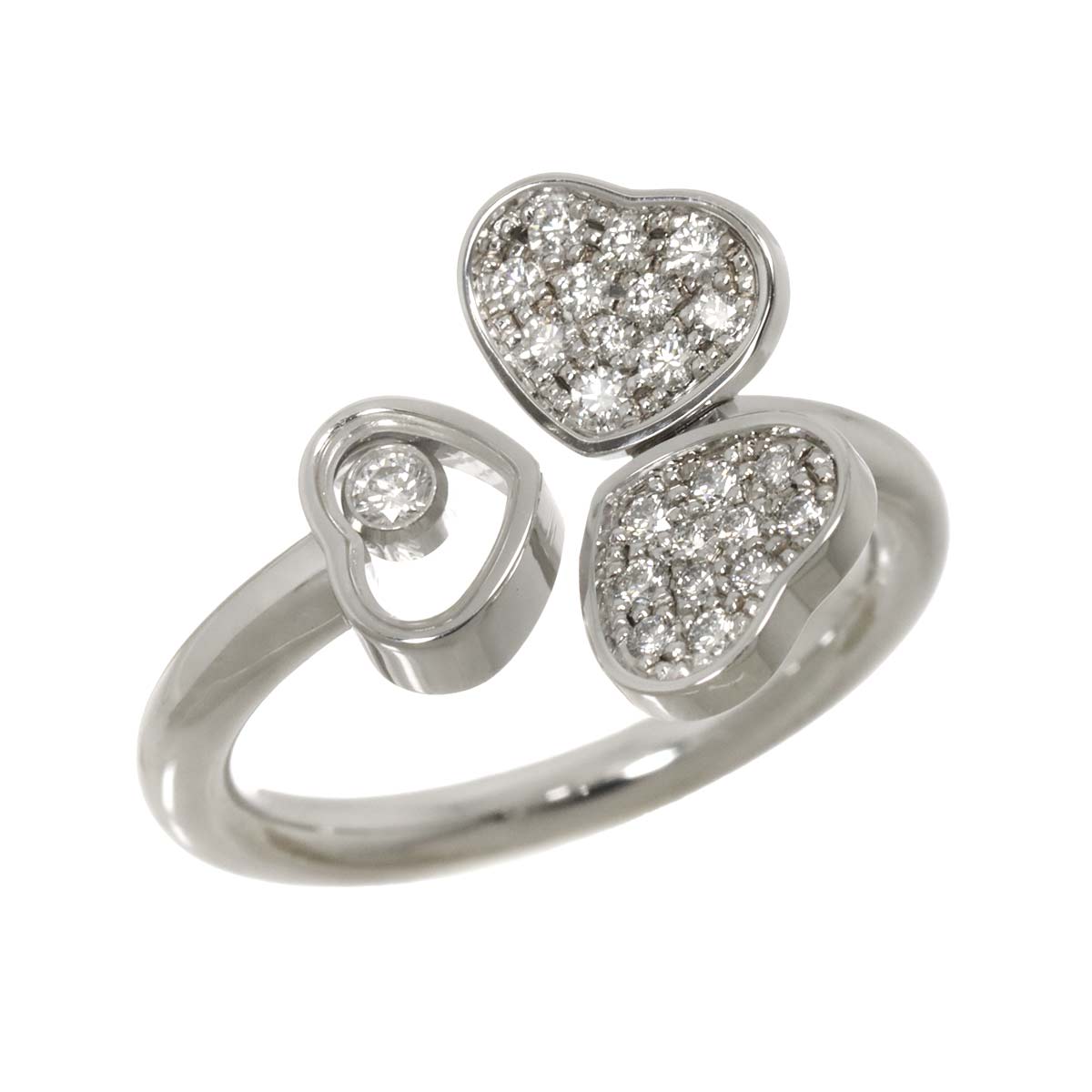 Happy Diamond Heart Ring 18K White Gold 750 Size5.25-5.5(US)