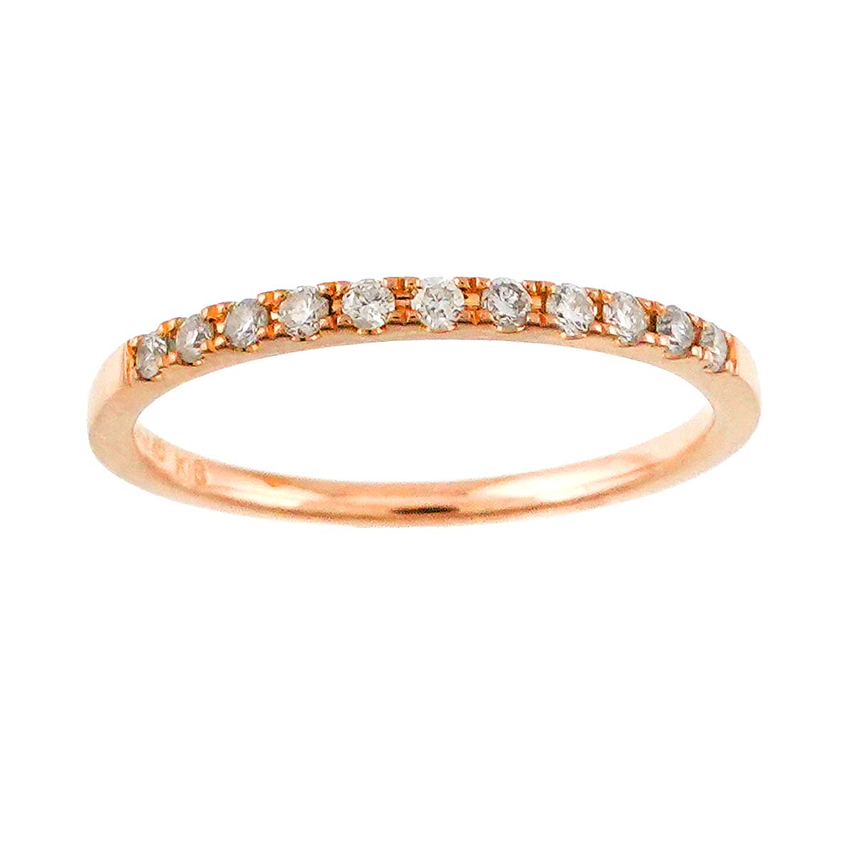 Half Diamond Ring 18K PG 750 Size5.5-5.75(US)
