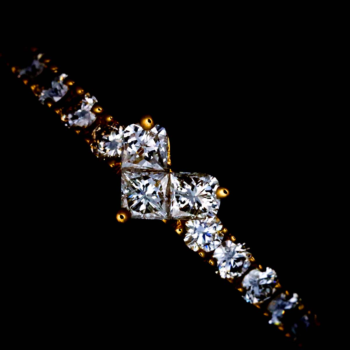 Diamond 0.22ct Ring 18K YG 750 Size4.5(US)