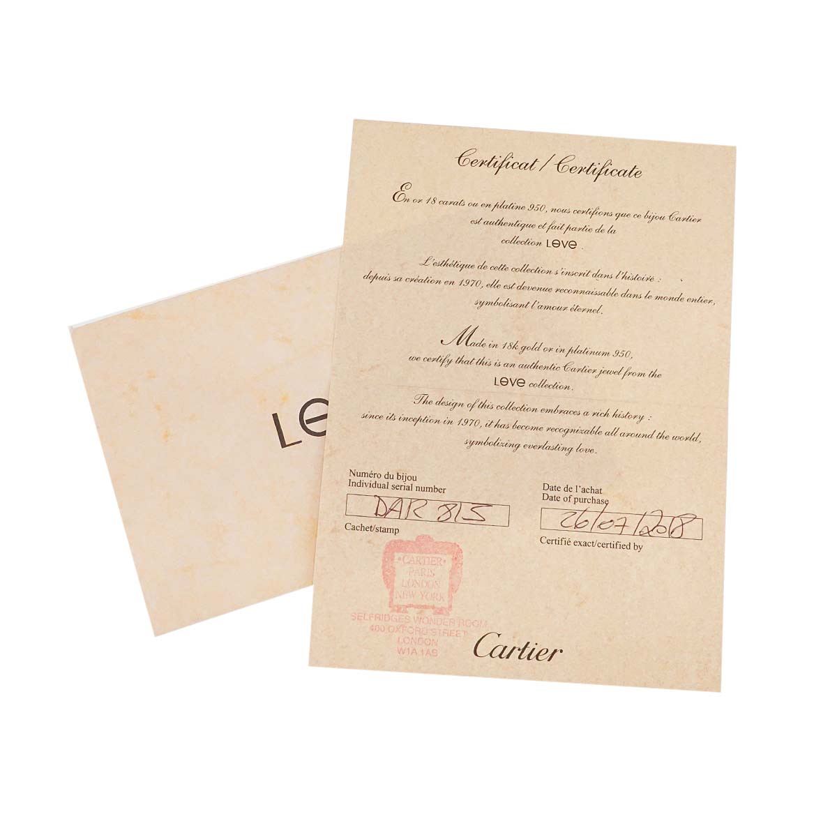 Love Bracelet Open Diamond 18K Yellow Gold 750 Size18