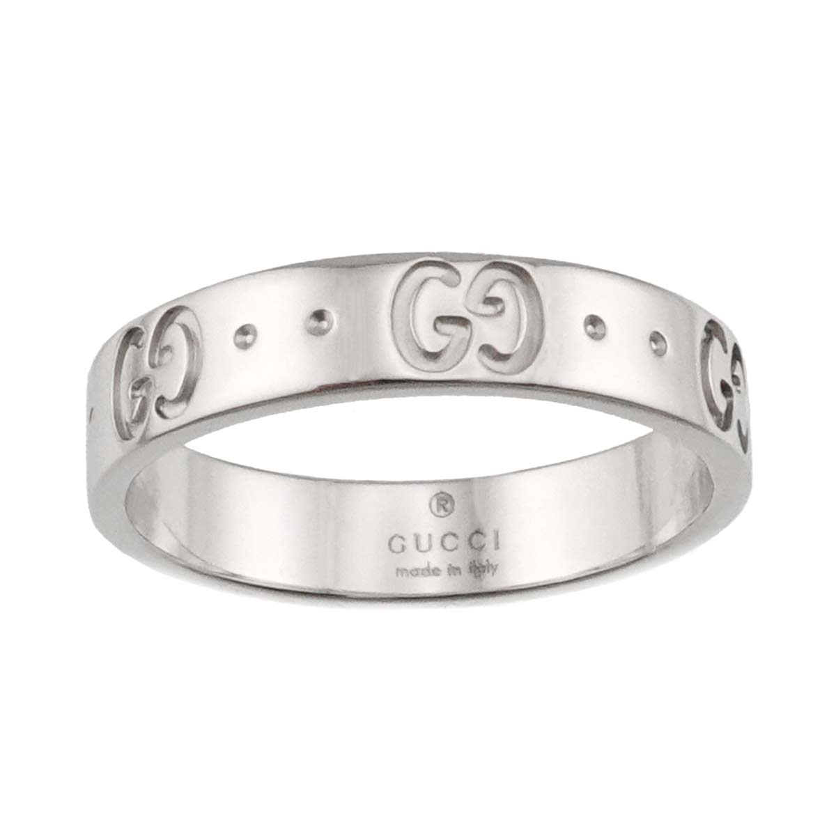 GUCCI Icon Ring 18K WG White Gold 750 Size11 5.25-5.5(US)