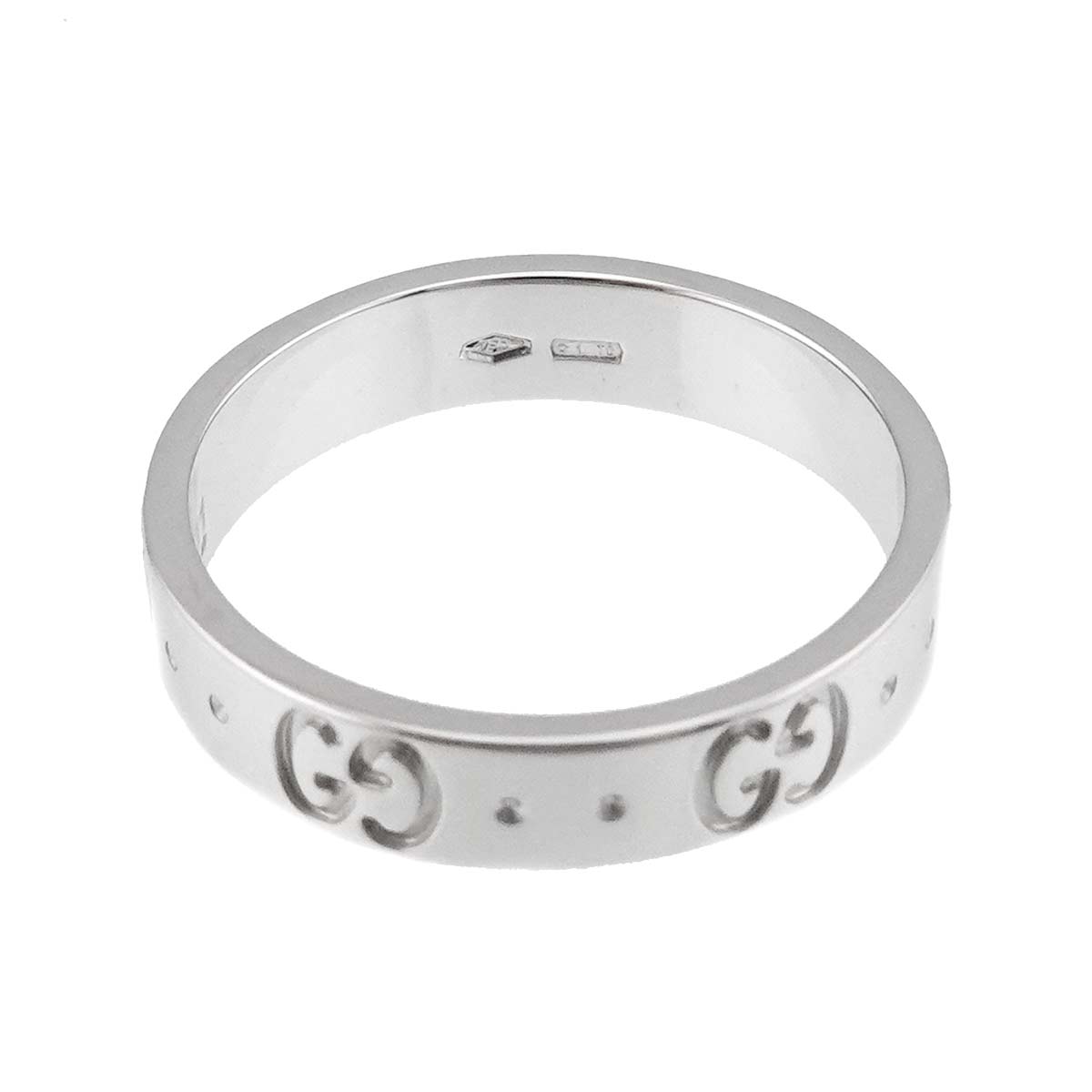 GUCCI Icon Ring 18K WG White Gold 750 Size11 5.25-5.5(US)