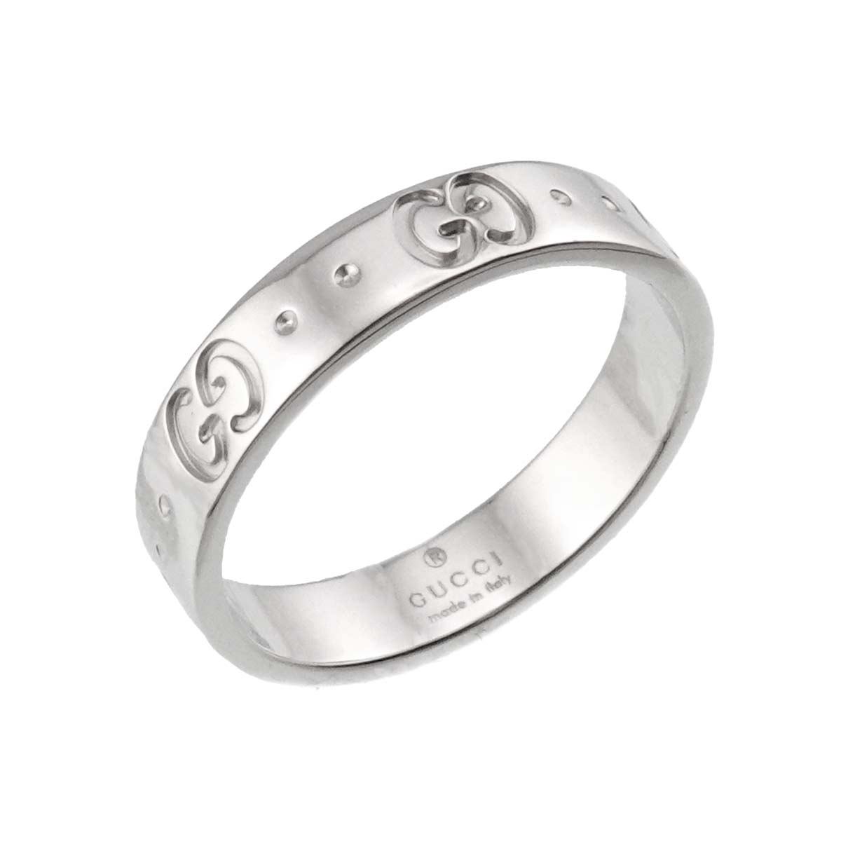 GUCCI Icon Ring 18K WG White Gold 750 Size11 5.25-5.5(US)