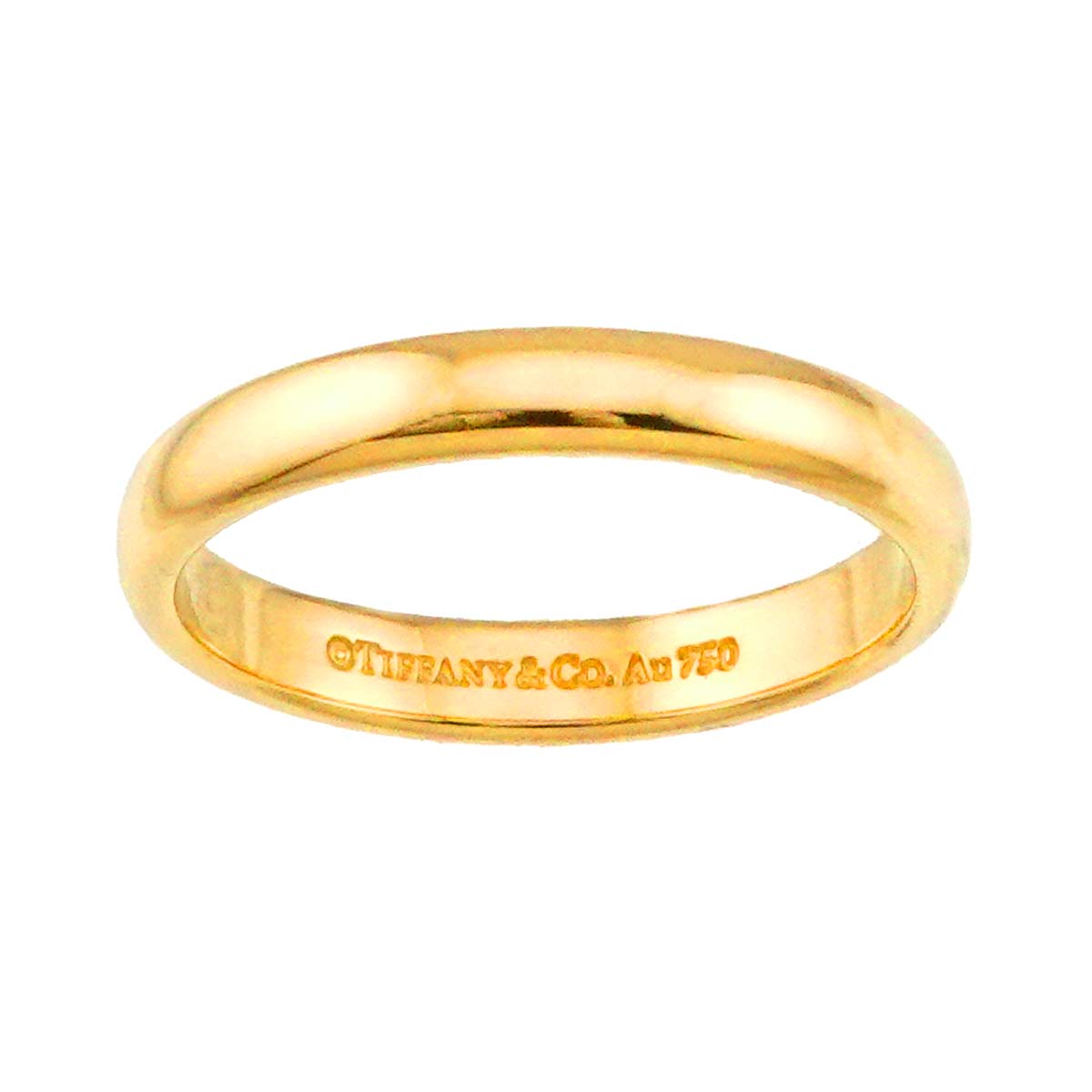 Forever Band Ring 18K Yellow Gold 750 Size 6.25-6.5(US)