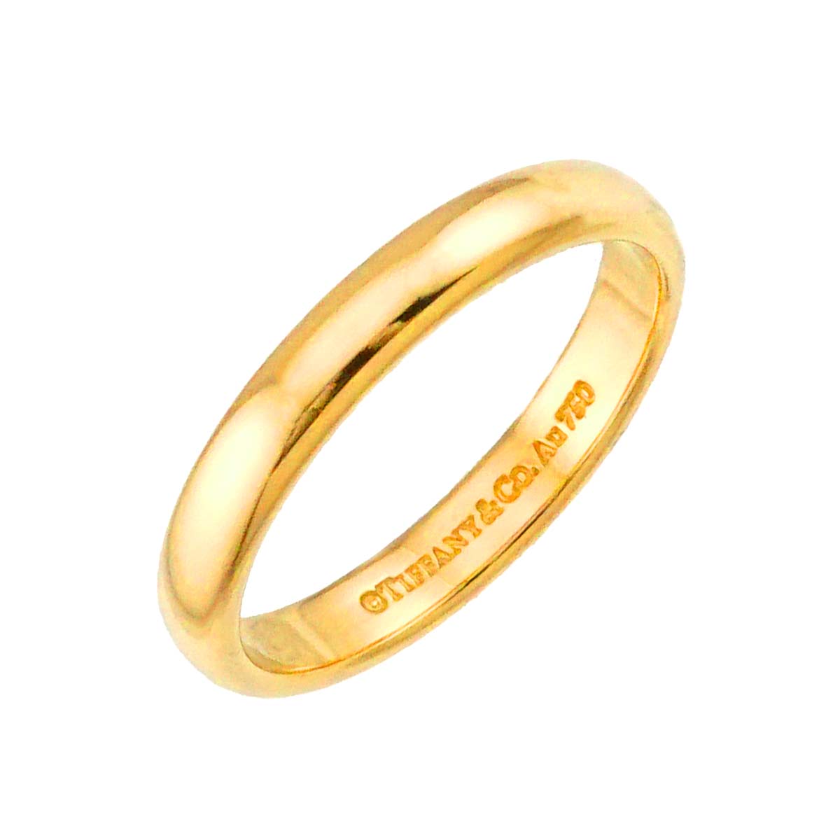 Forever Band Ring 18K Yellow Gold 750 Size 6.25-6.5(US)