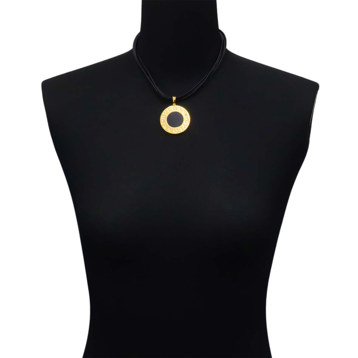 Double Logo Onyx Necklace 18K YG 750 SS