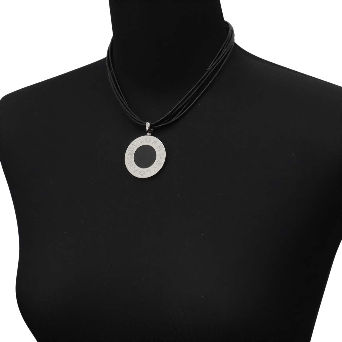 Double Logo Onyx Necklace 18K YG 750 SS