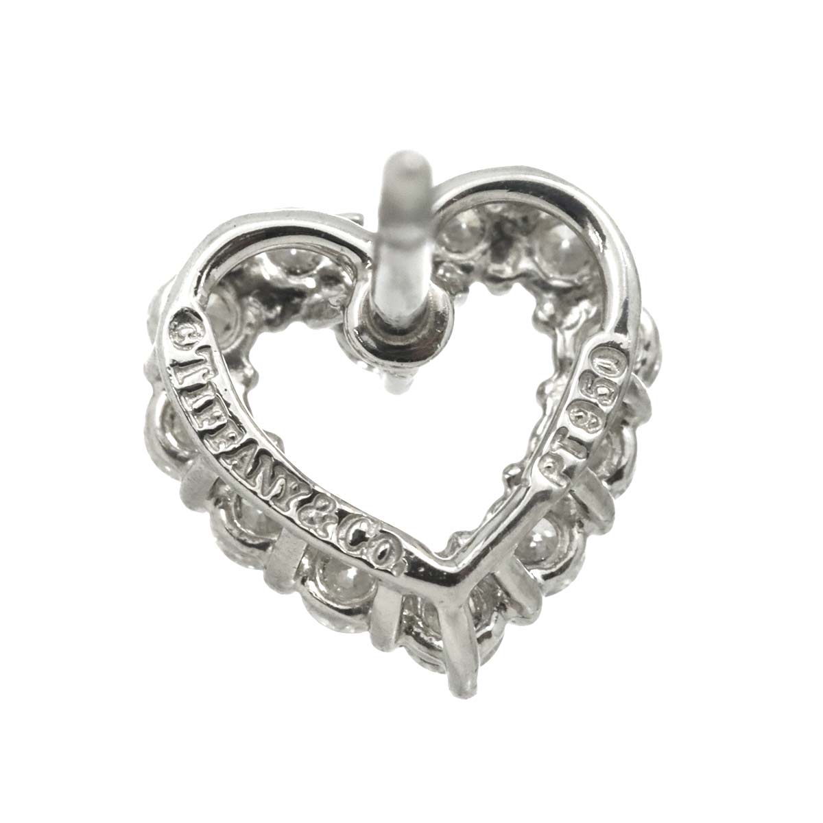 Heart Diamond Earrings Pierced Pt