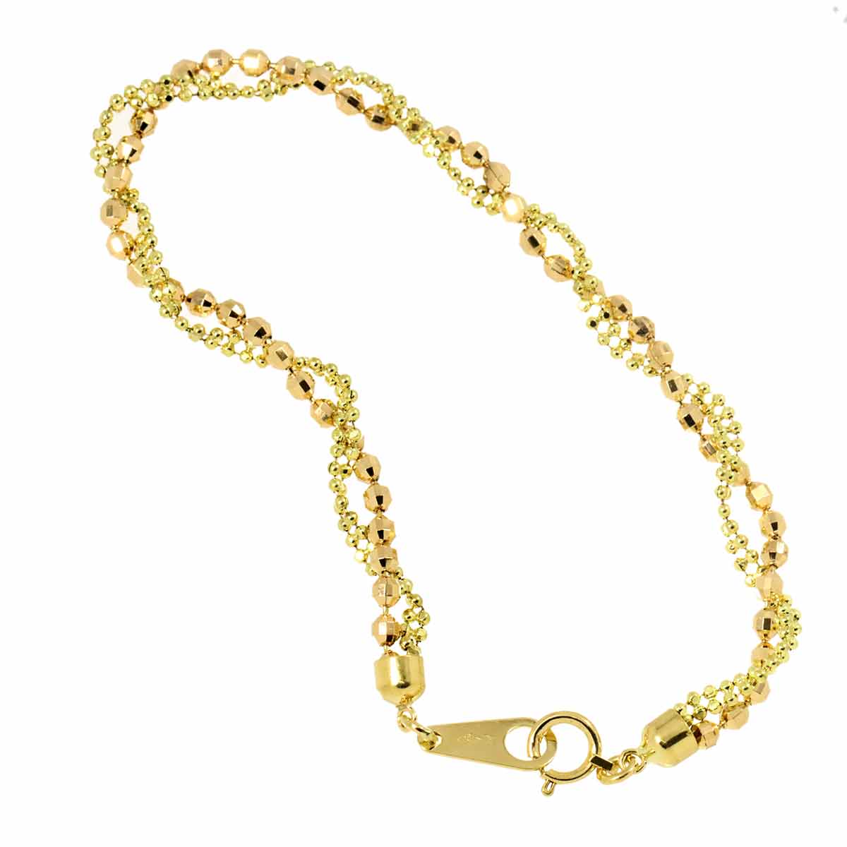 Bracelet 18K K18 PG YG Pink Yellow Gold 750
