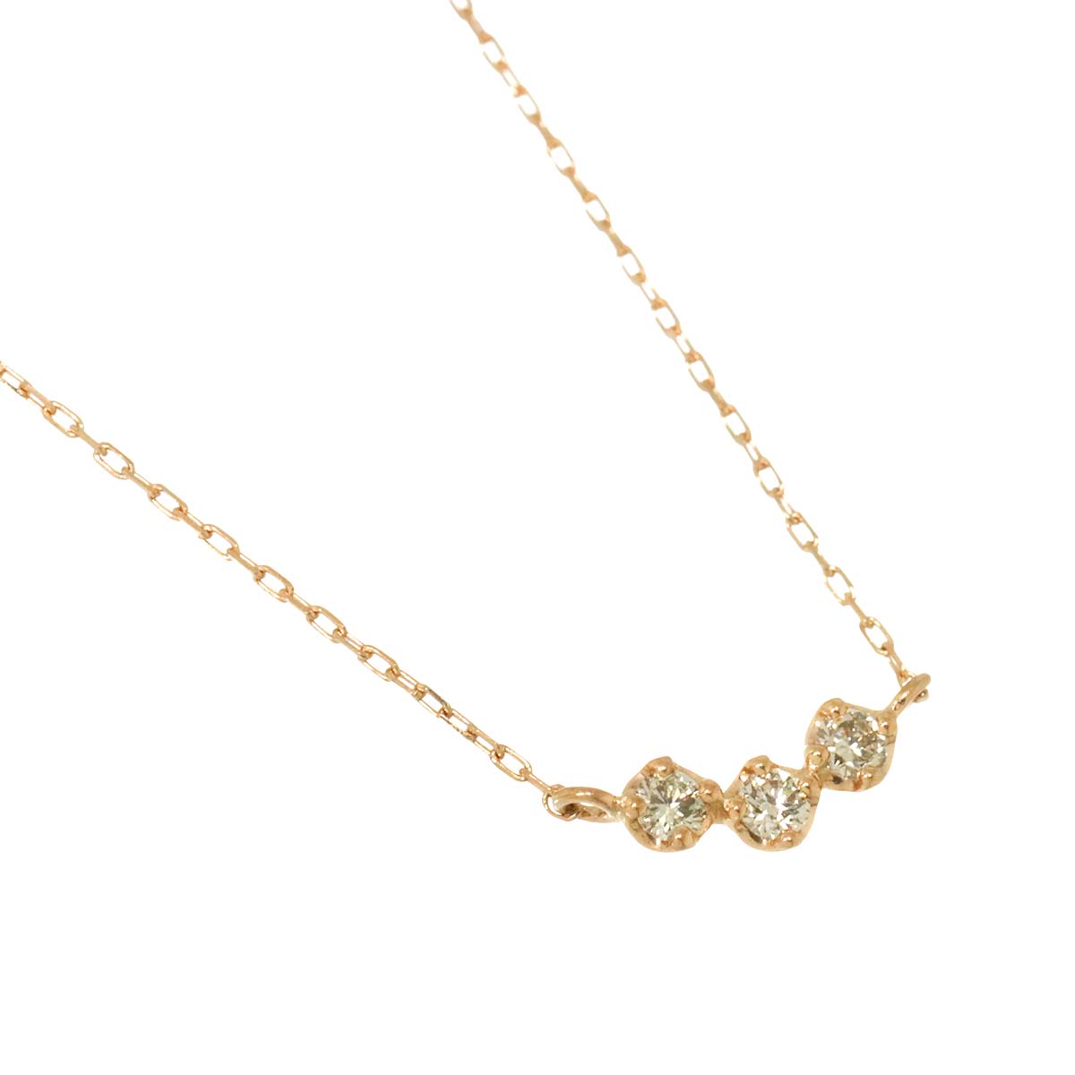 Diamond Necklace 18K K18 PG Pink Gold 750