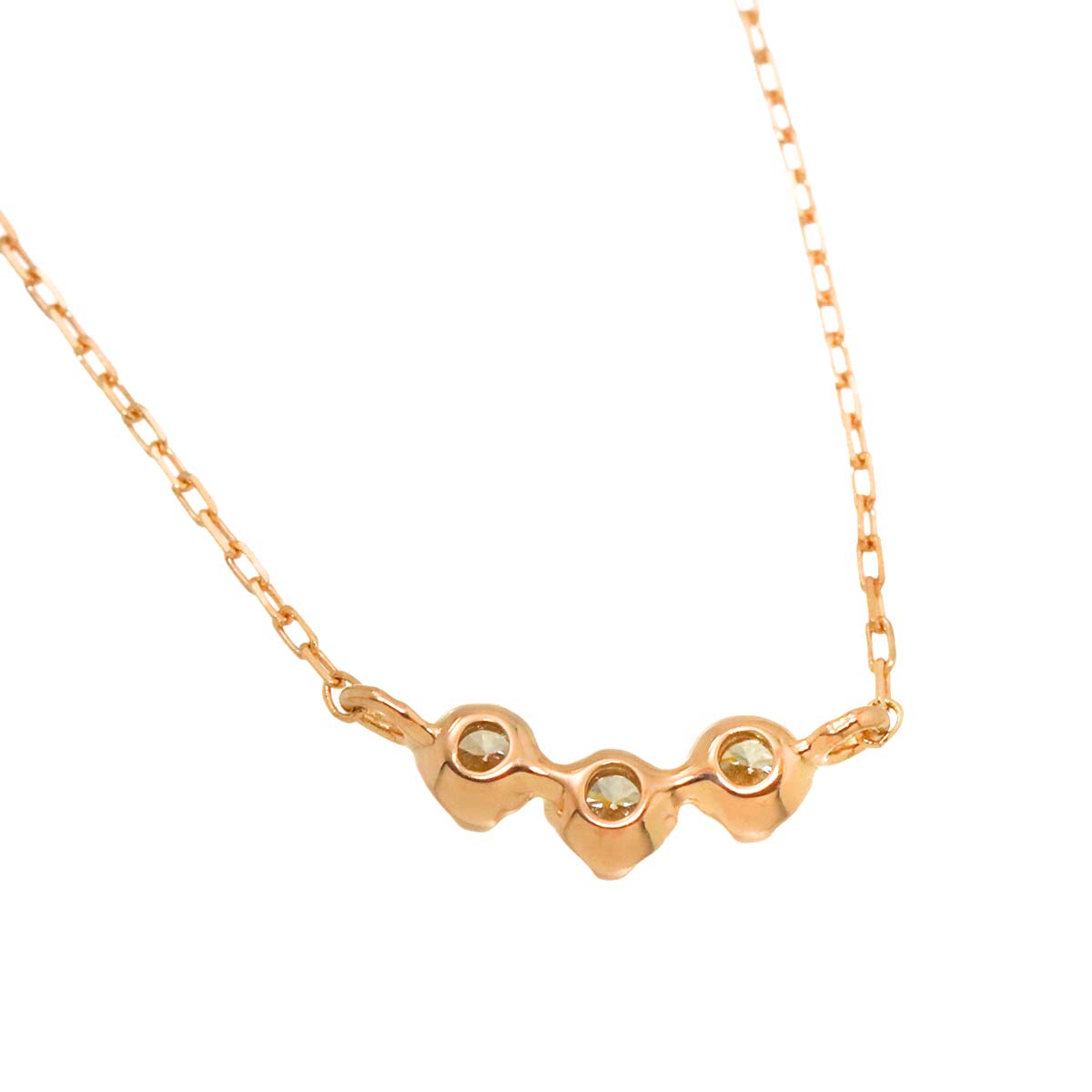 Diamond Necklace 18K K18 PG Pink Gold 750