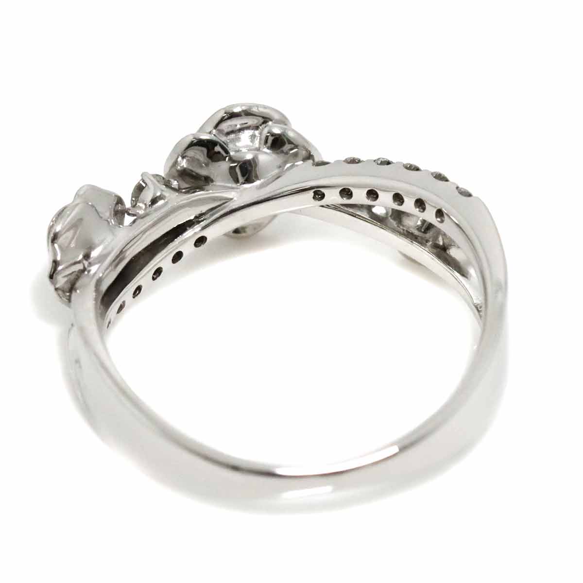 Diamond 0.30ct Ring 18K K18 WG White Gold size6.25-6.5(US)