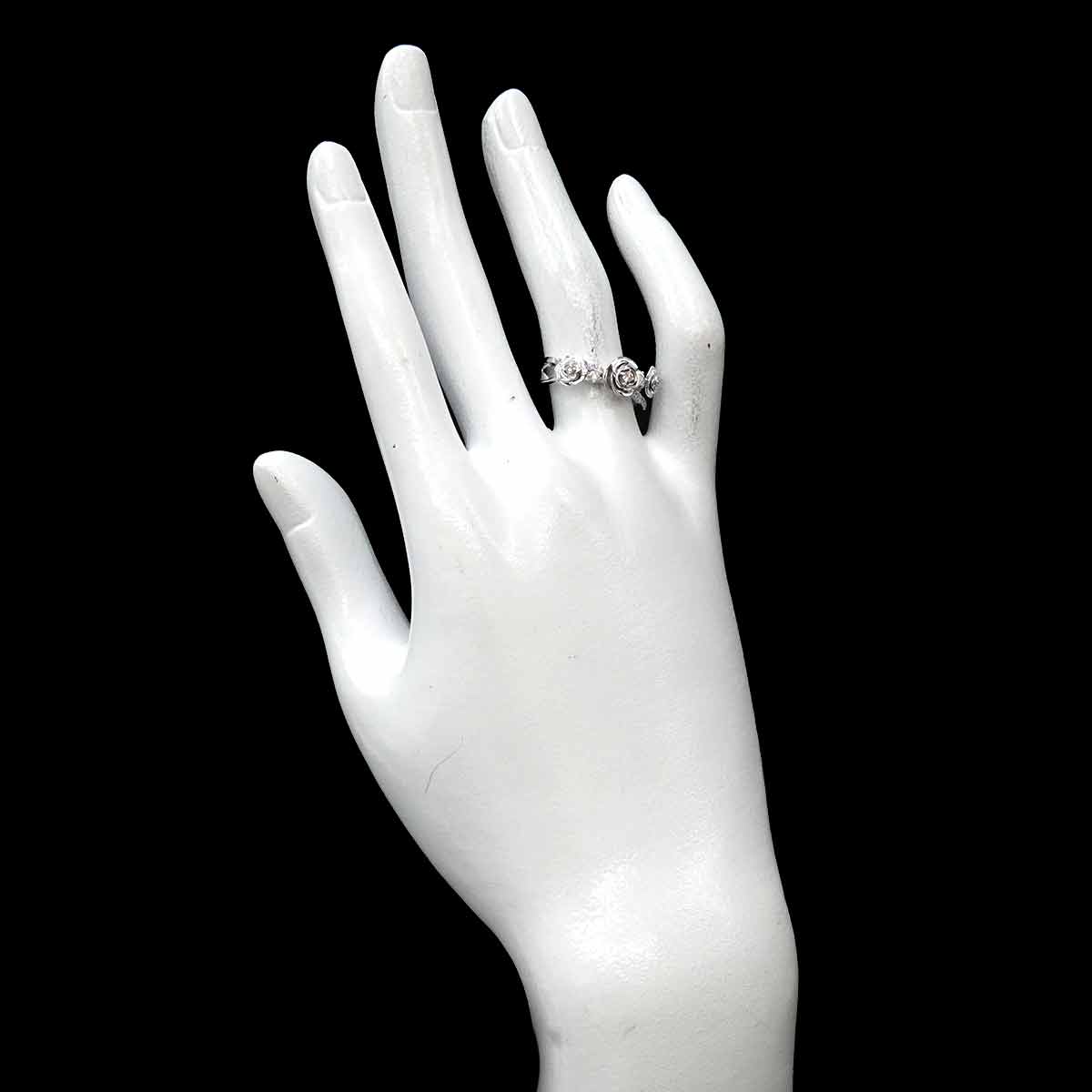 Diamond 0.30ct Ring 18K K18 WG White Gold size6.25-6.5(US)