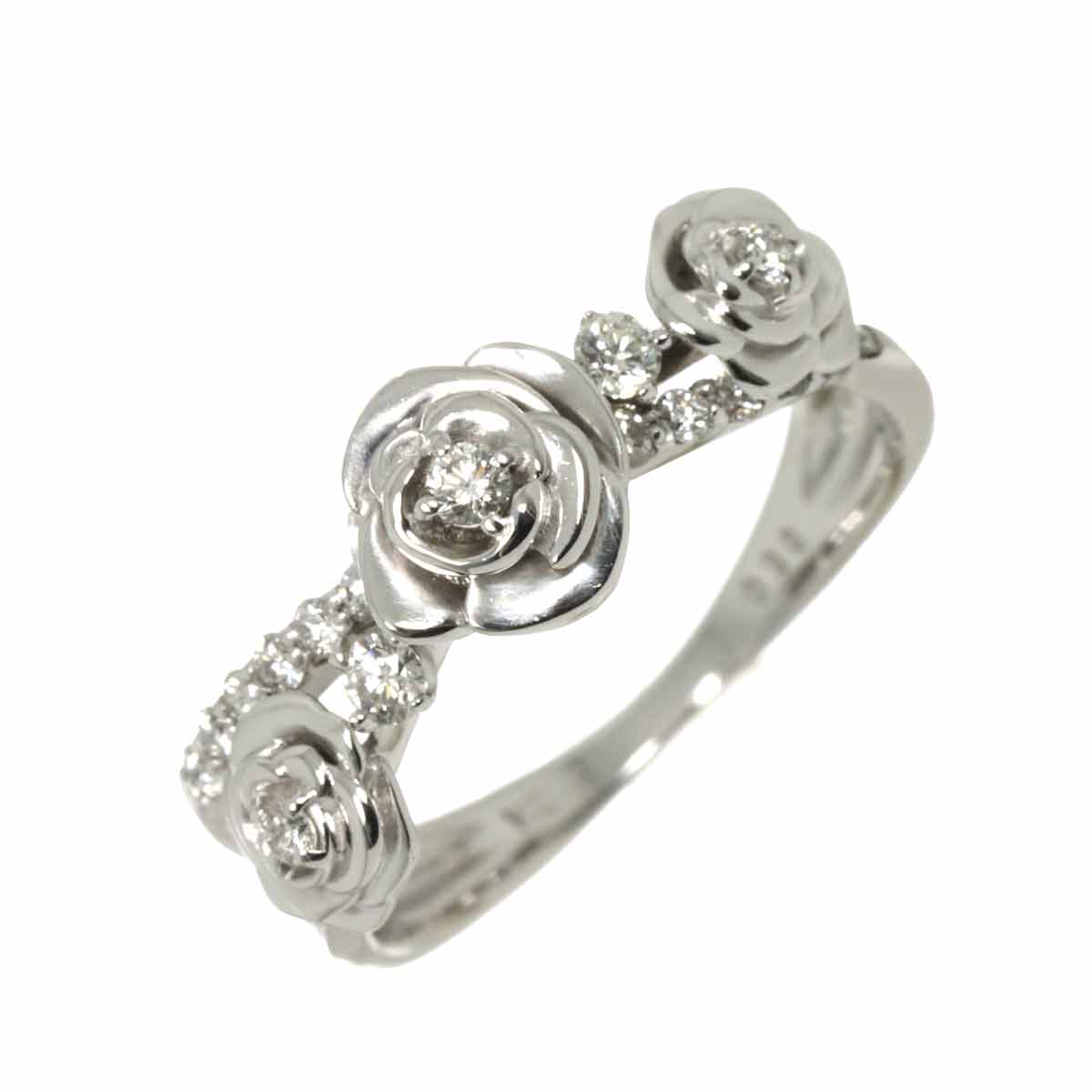 Diamond 0.30ct Ring 18K K18 WG White Gold size6.25-6.5(US)