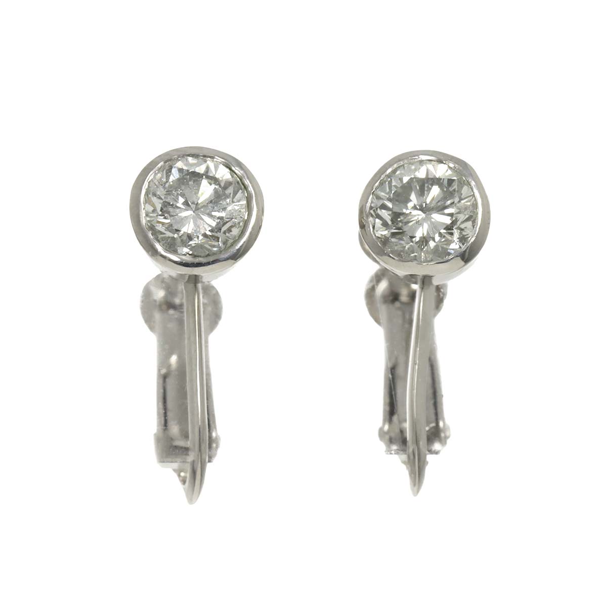 Diamond 0.566ct/0.587ct Earrings Clip on Platinum