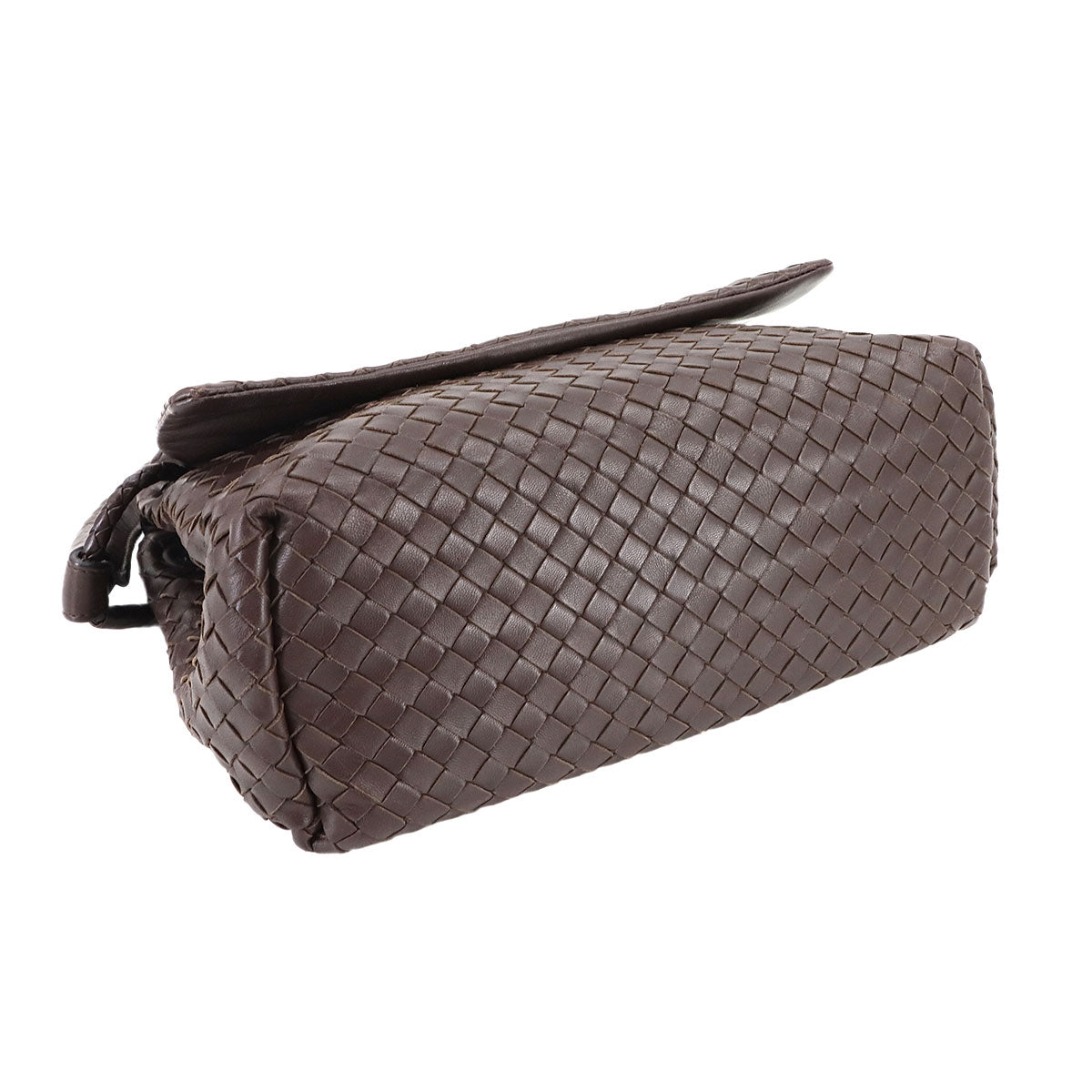 Intrecciato Hand Bag Lether Brown Purse