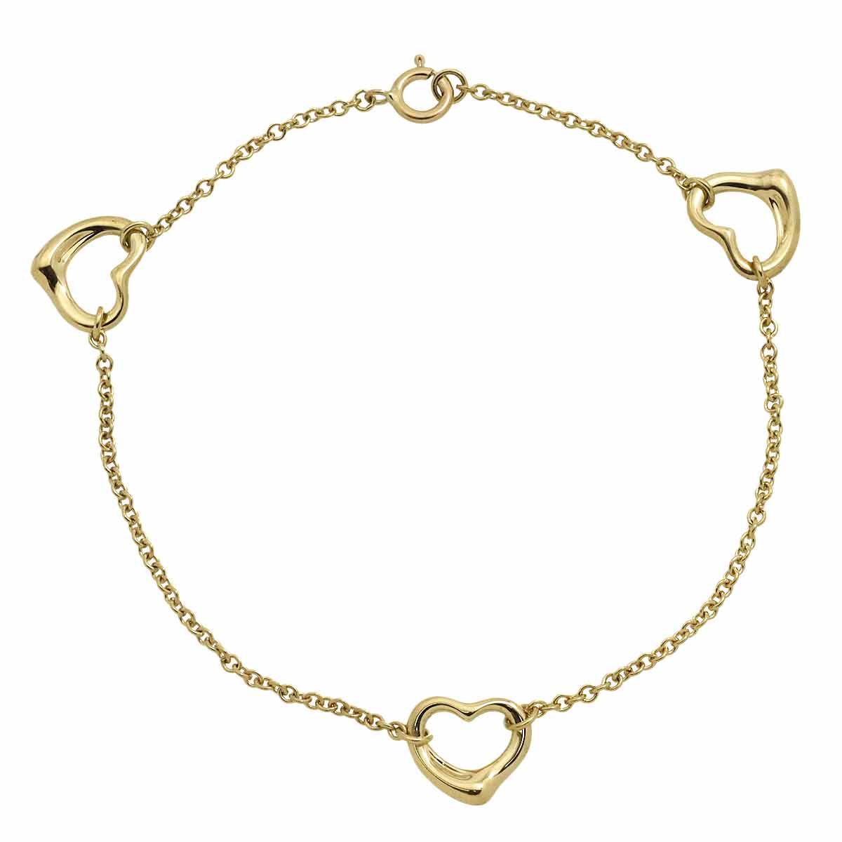 Open Heart 3P Bracelet 18K Yellow Gold 750
