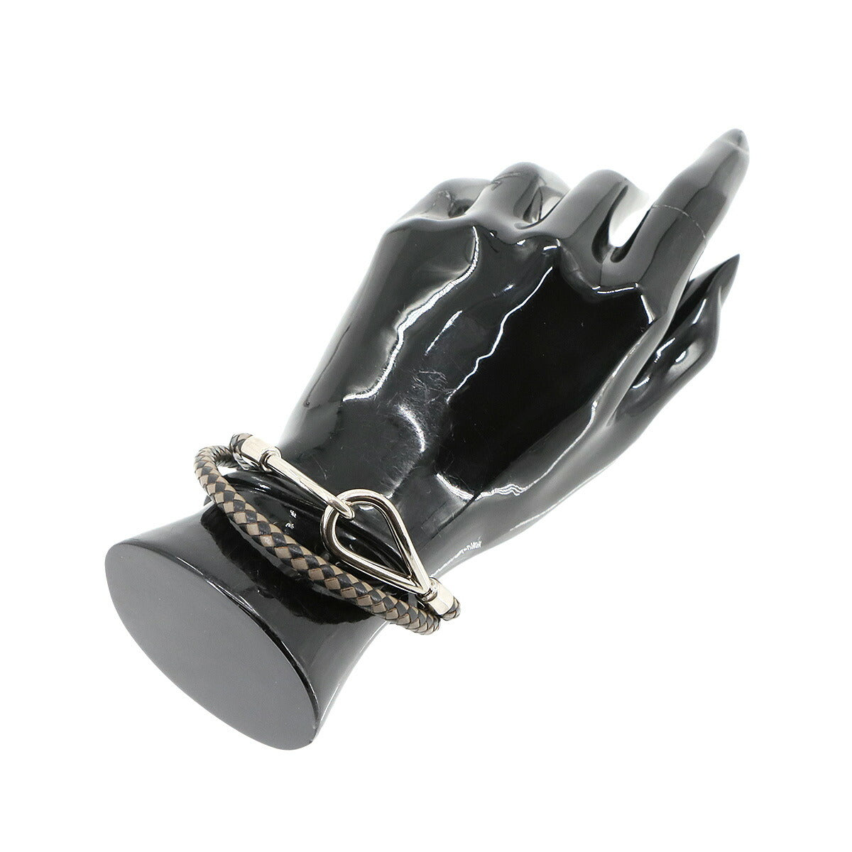 Jumbo Choker Bracelet Leather Accessories Black Gray Silver