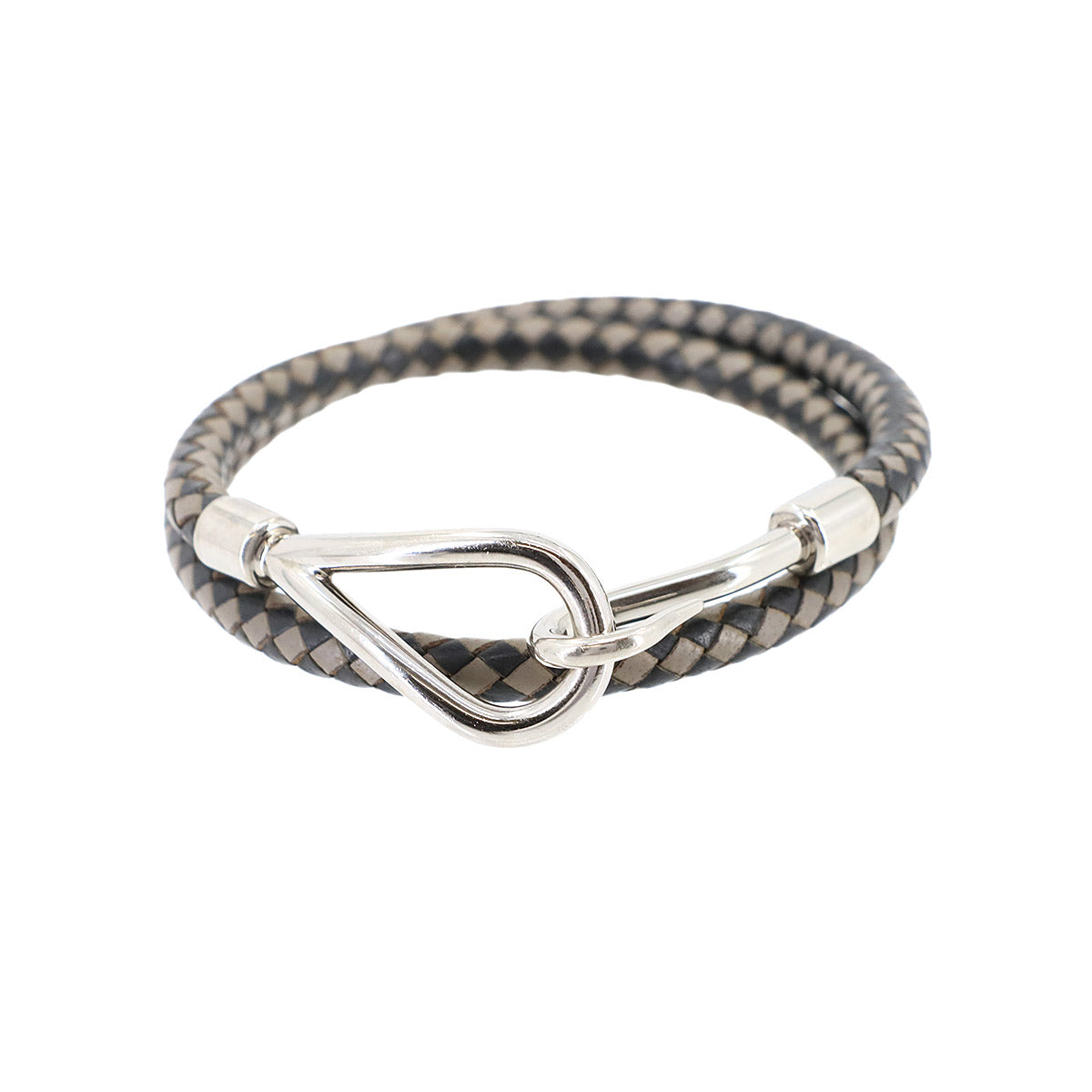 Jumbo Choker Bracelet Leather Accessories Black Gray Silver