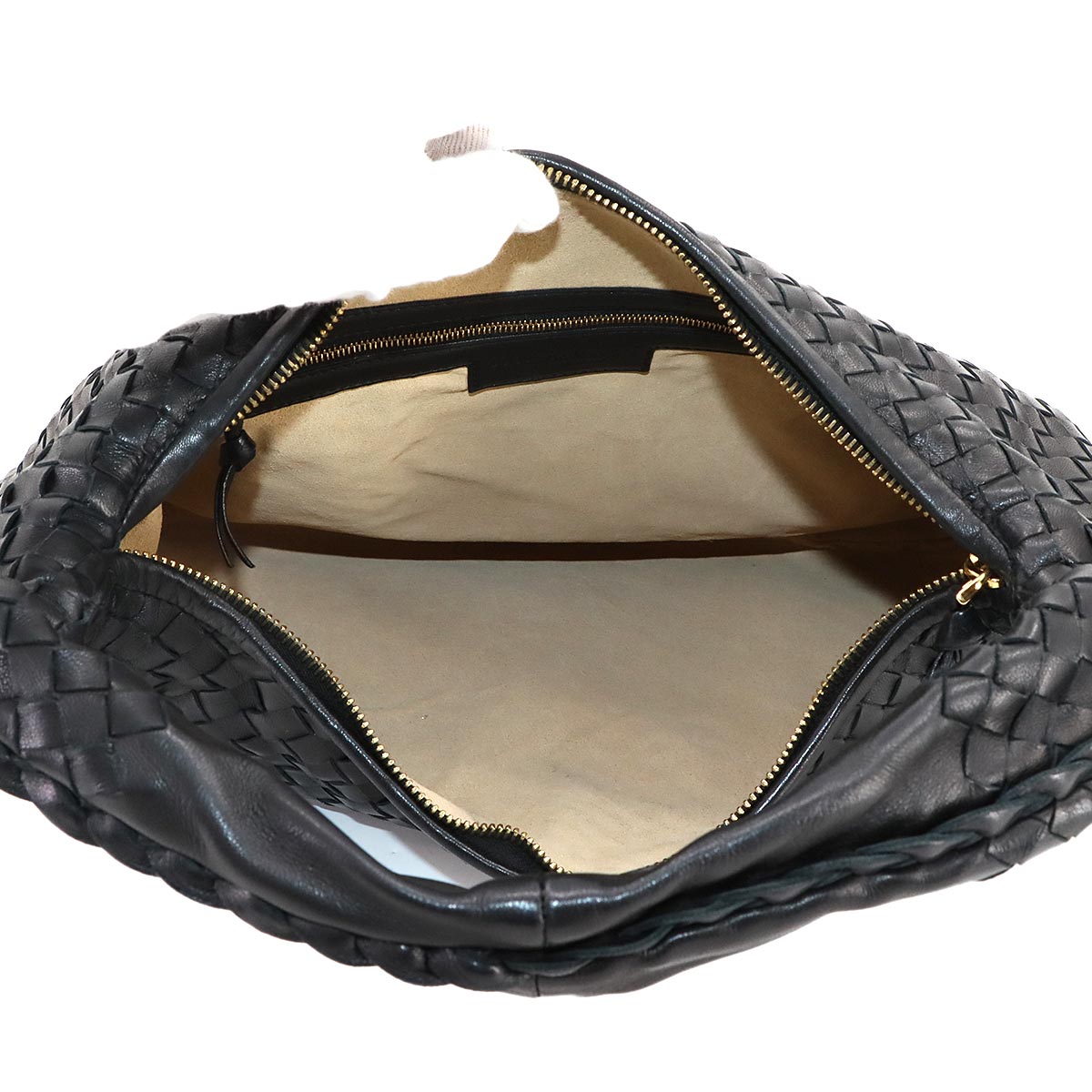 Intrecciato Shoulder Bag Leather Black 115653