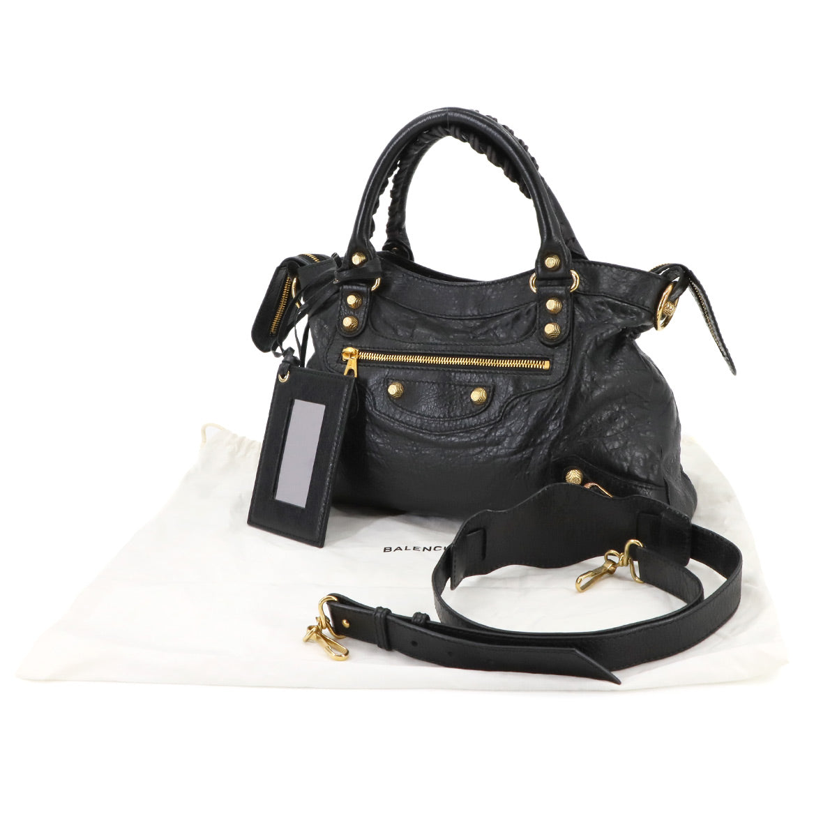 The Giant Town Hand Shoulder Bag Leather Black 285434