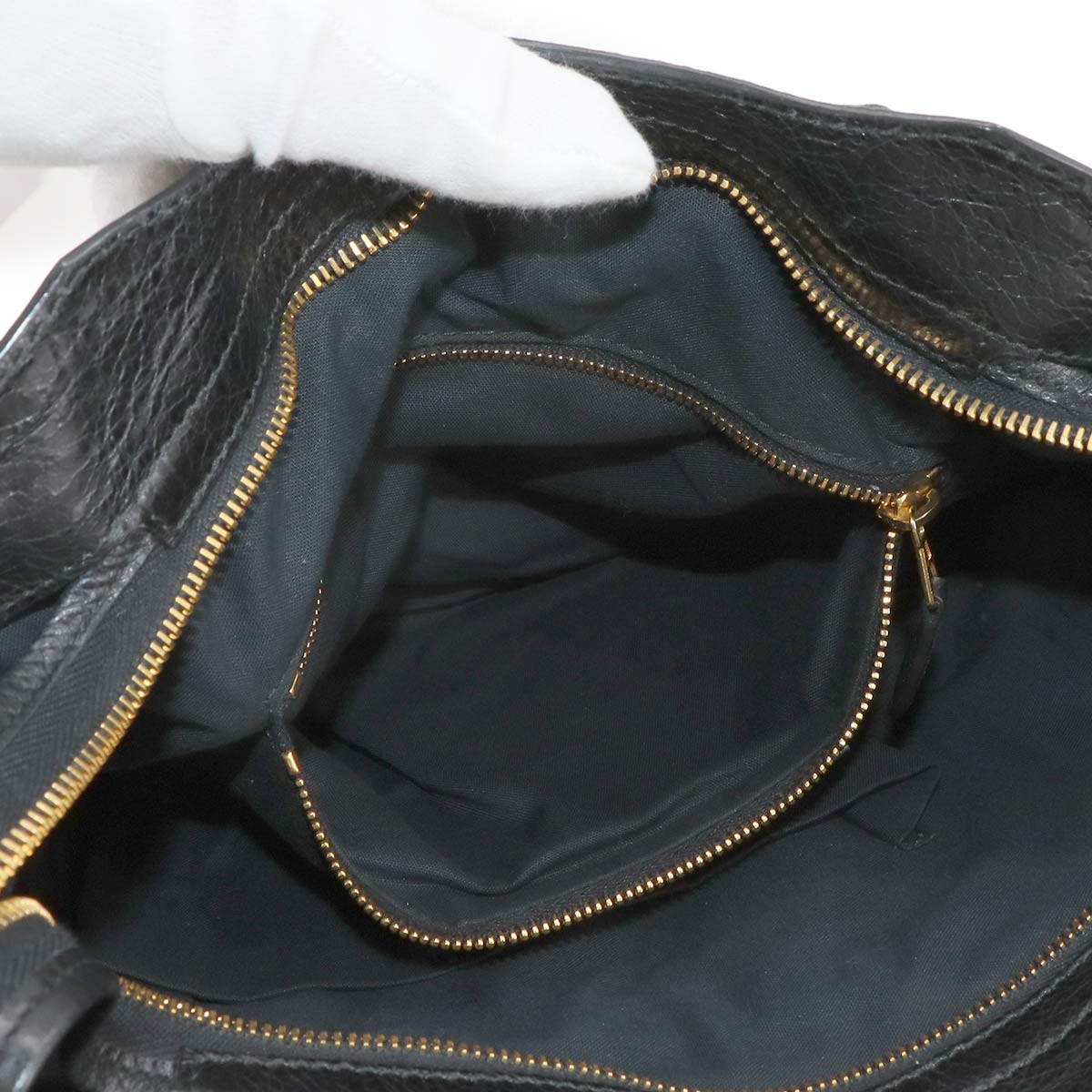 The Giant Town Hand Shoulder Bag Leather Black 285434