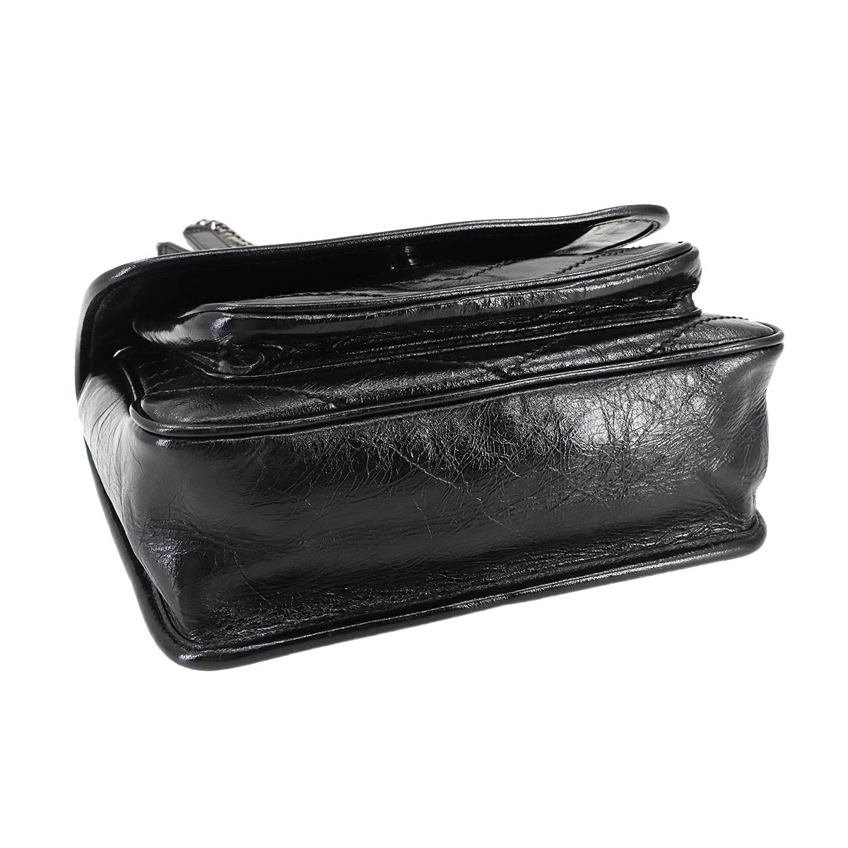 Niki Baby Chain Shoulder Bag Leather Noir 633160