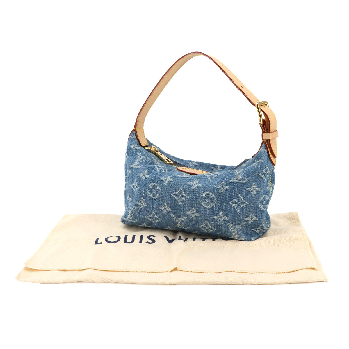 Monogram Denim Hills Pochette Hand Bag Blue M82949