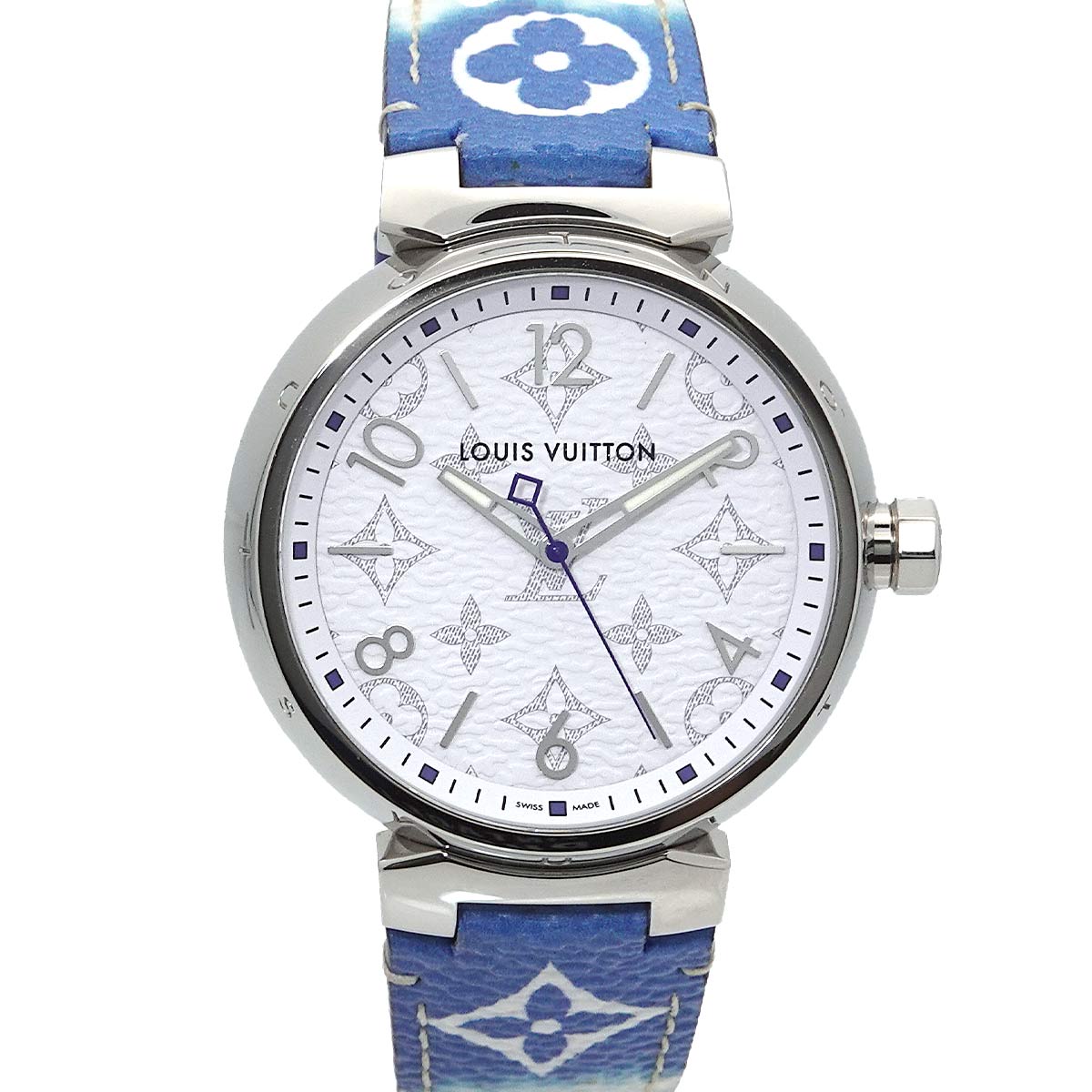 Tambour GM QA114 Quartz Monogram White Dial Mens