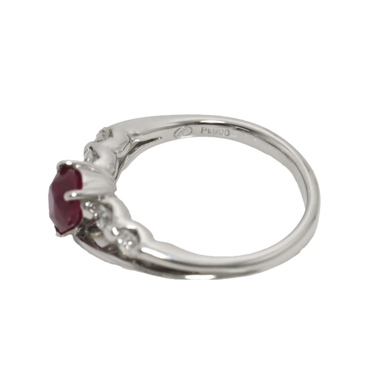Ruby 0.99ct Diamond 0.26ct Ring Pt Platinum size5.25-5.5(US)