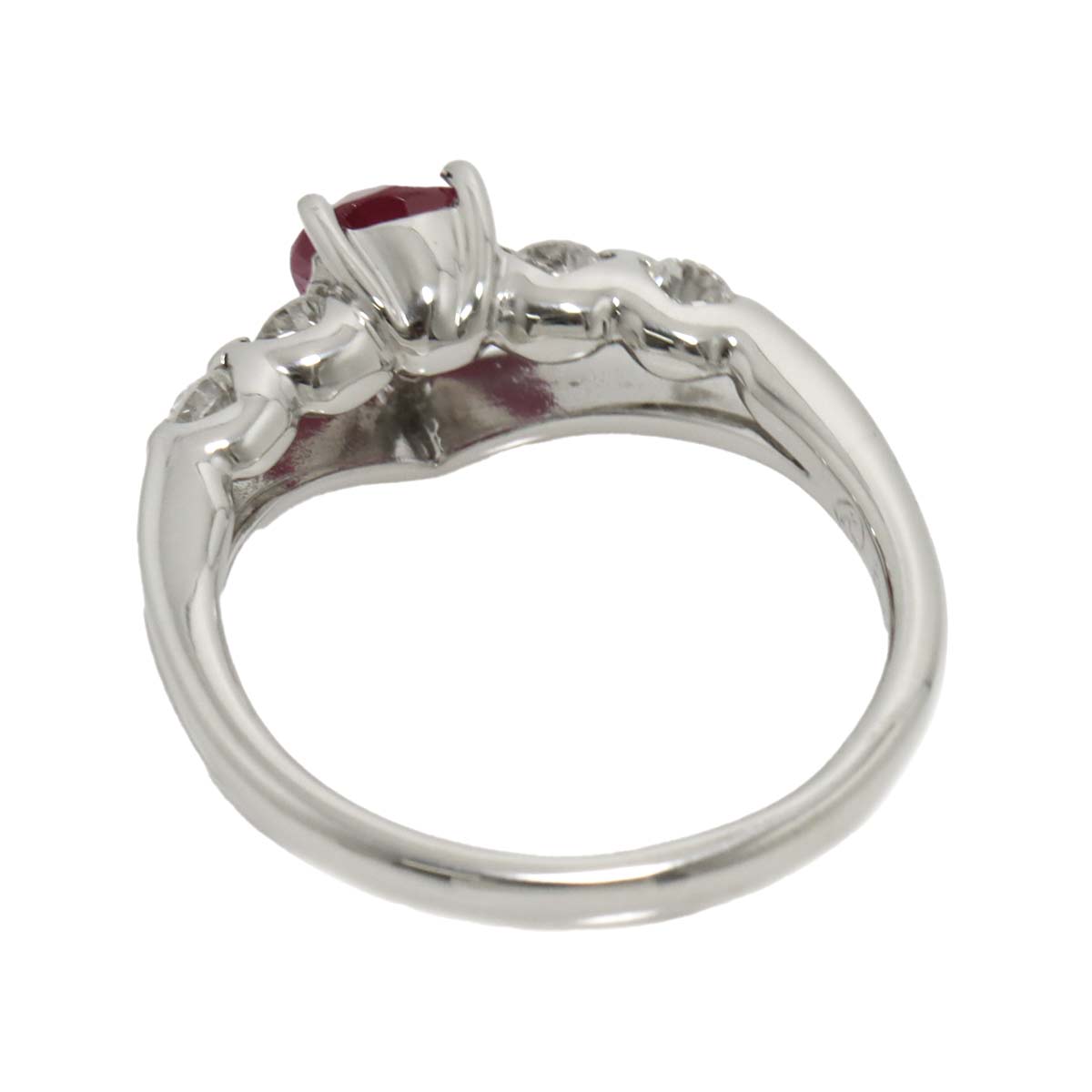 Ruby 0.99ct Diamond 0.26ct Ring Pt Platinum size5.25-5.5(US)
