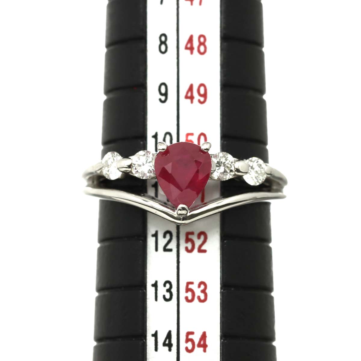 Ruby 0.99ct Diamond 0.26ct Ring Pt Platinum size5.25-5.5(US)
