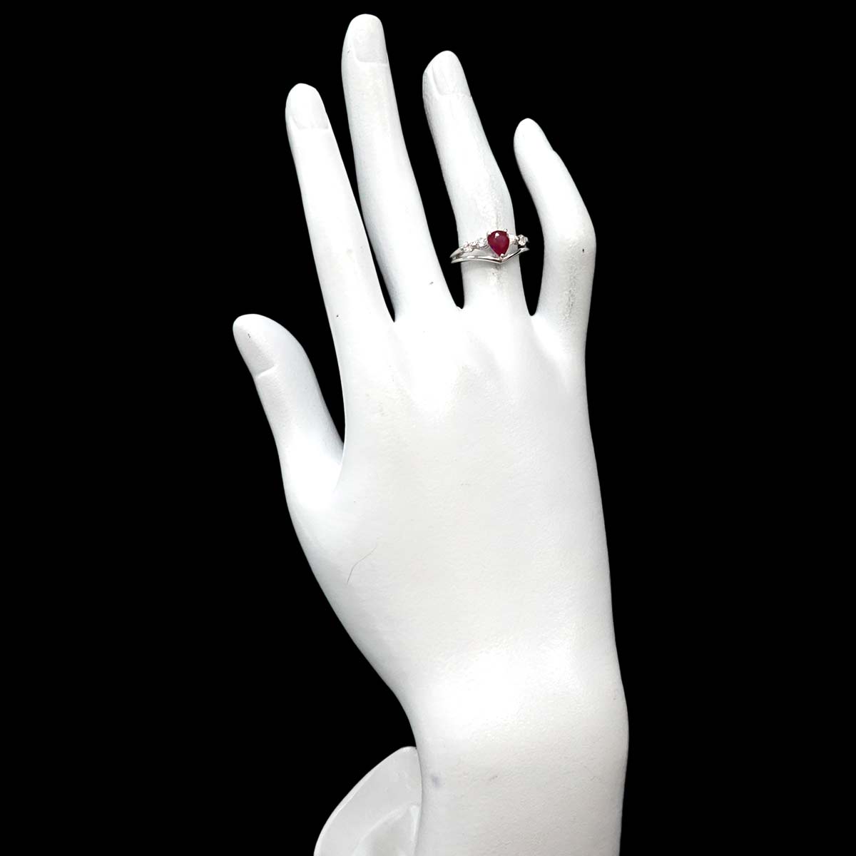 Ruby 0.99ct Diamond 0.26ct Ring Pt Platinum size5.25-5.5(US)