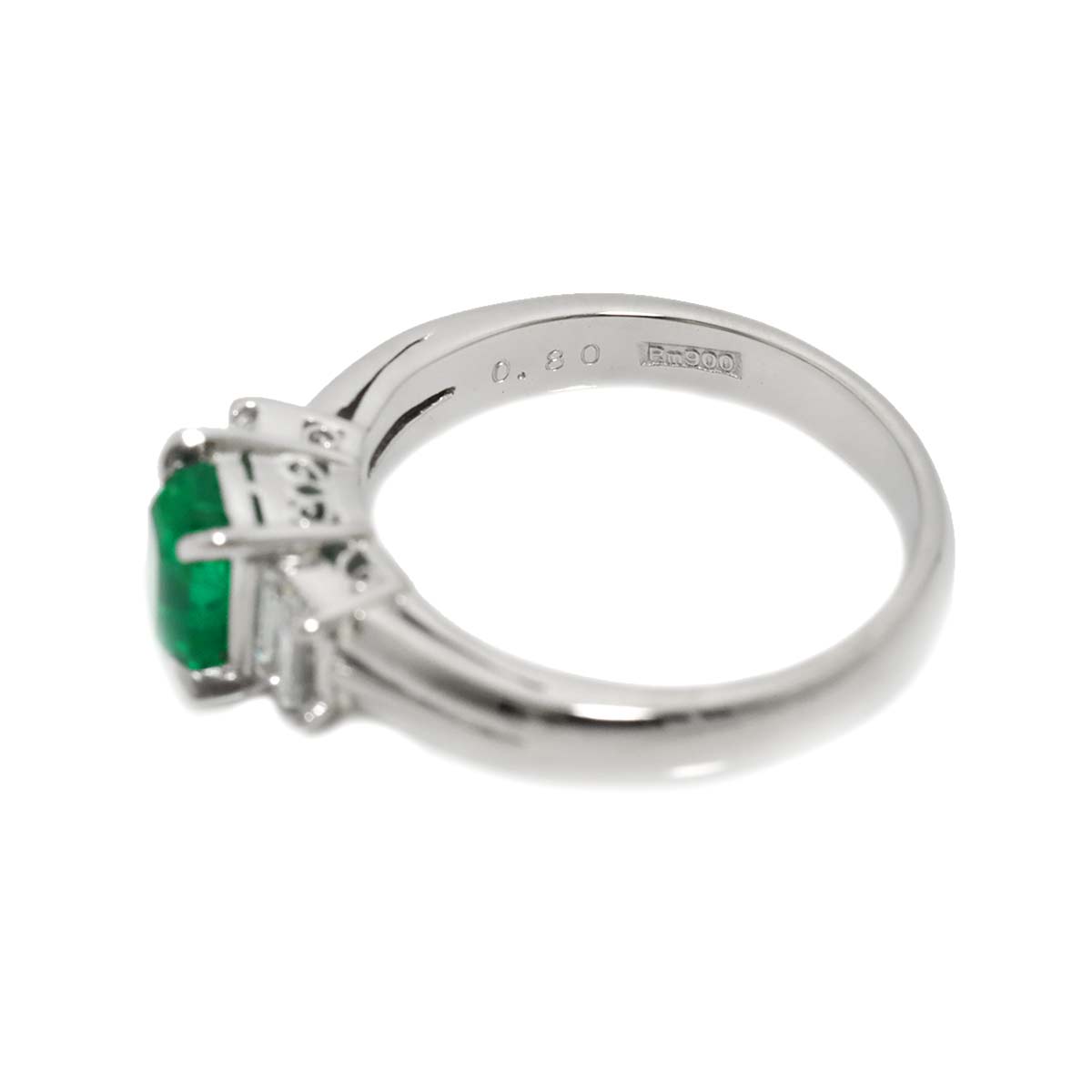 Emerald 0.80ct Diamond 0.37ct Ring Pt Platinum Size6-6.25(US)