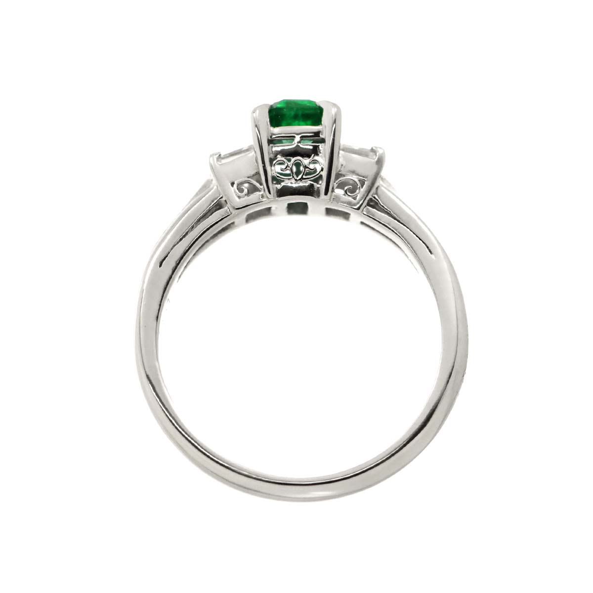 Emerald 0.80ct Diamond 0.37ct Ring Pt Platinum Size6-6.25(US)