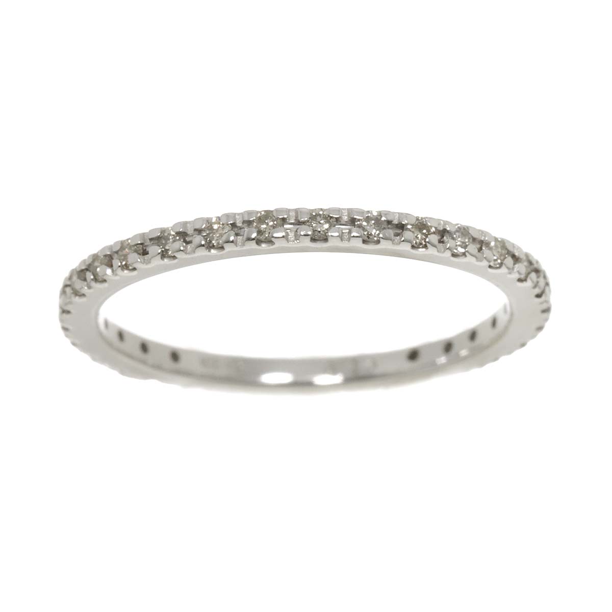 Diamond 0.20ct Ring 18K K18 WG White Gold size4-4.5(US)