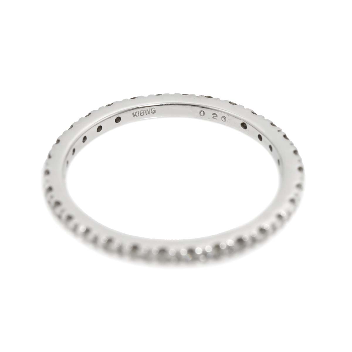 Diamond 0.20ct Ring 18K K18 WG White Gold size4-4.5(US)