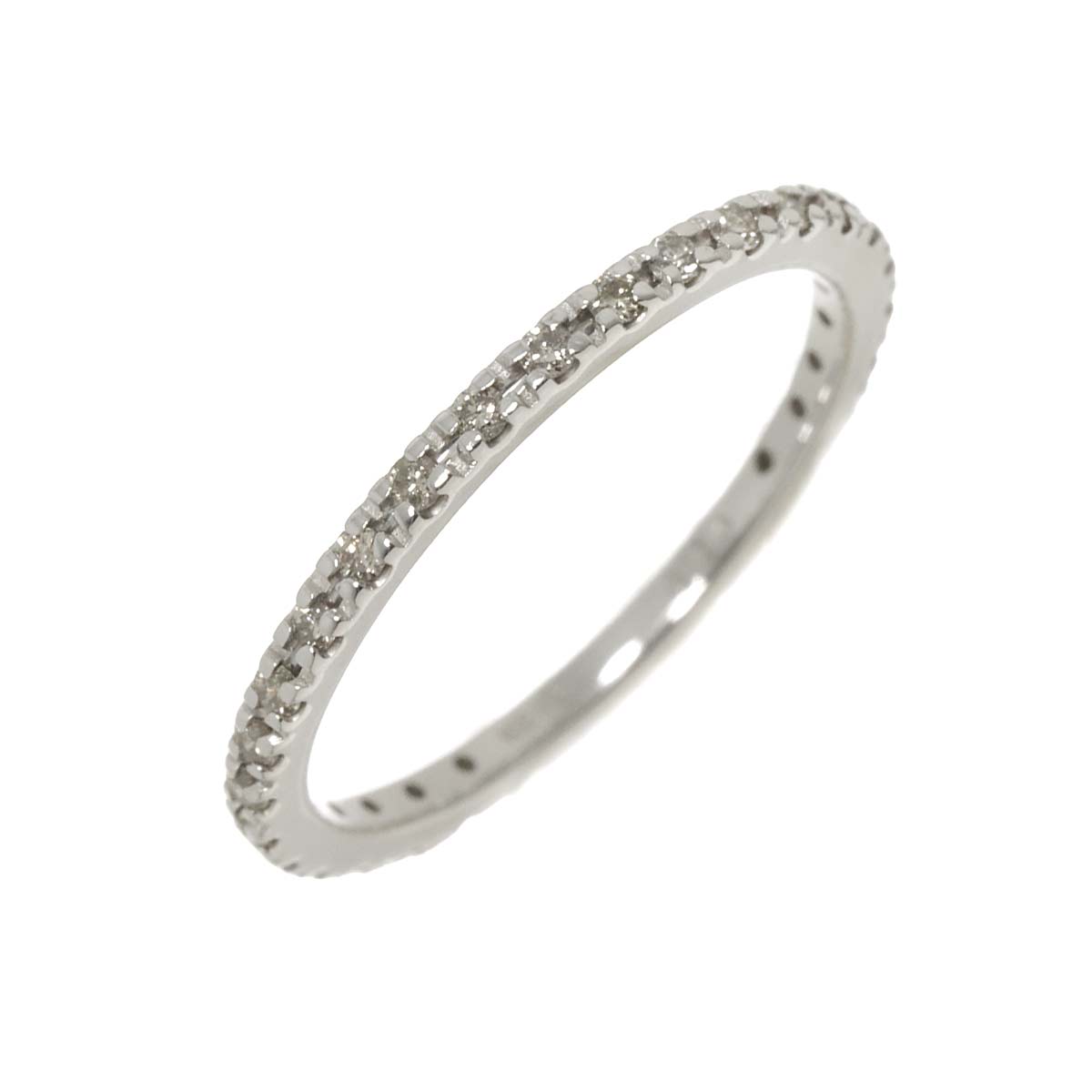 Diamond 0.20ct Ring 18K K18 WG White Gold size4-4.5(US)