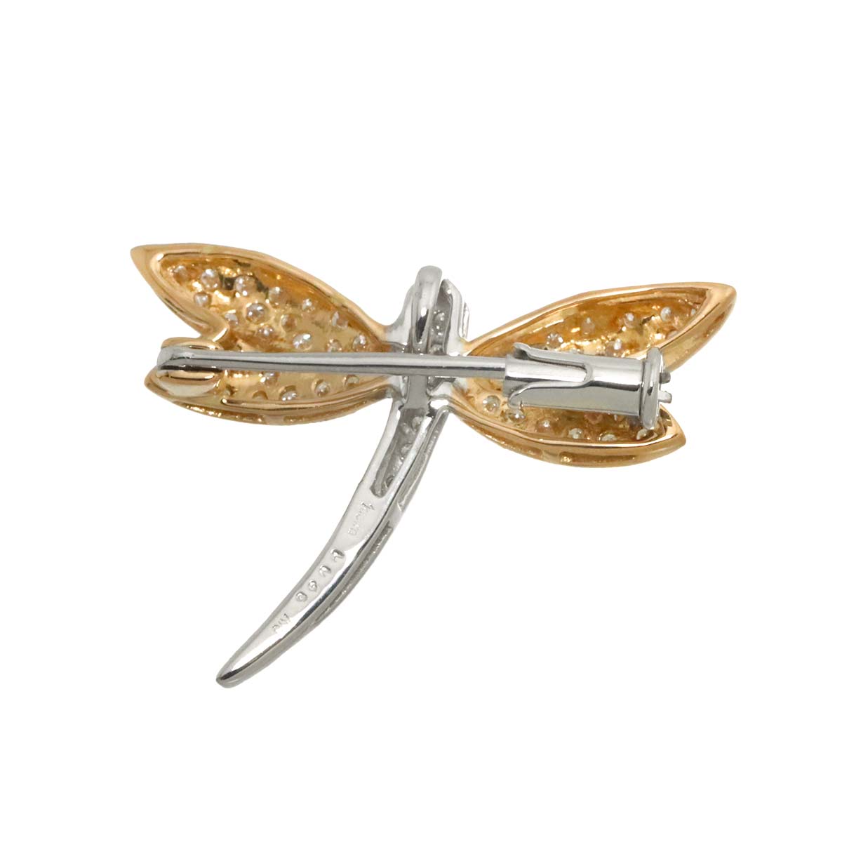 Diamond 0.36ct Brooch Pendant Top 18K PG WG Pink White Gold 750