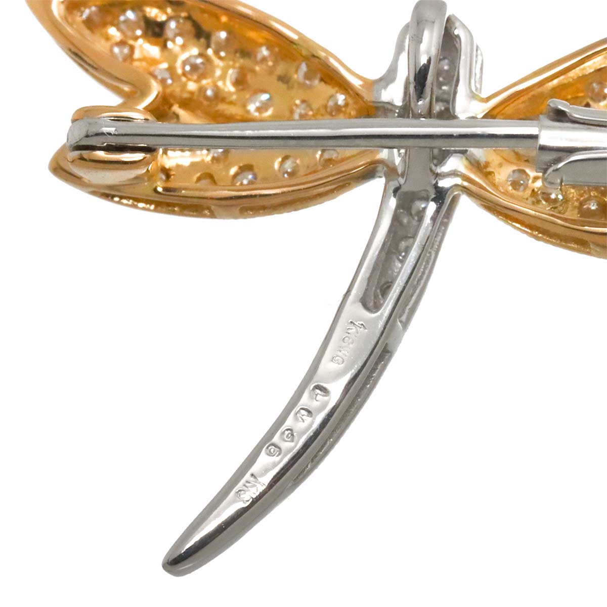 Diamond 0.36ct Brooch Pendant Top 18K PG WG Pink White Gold 750