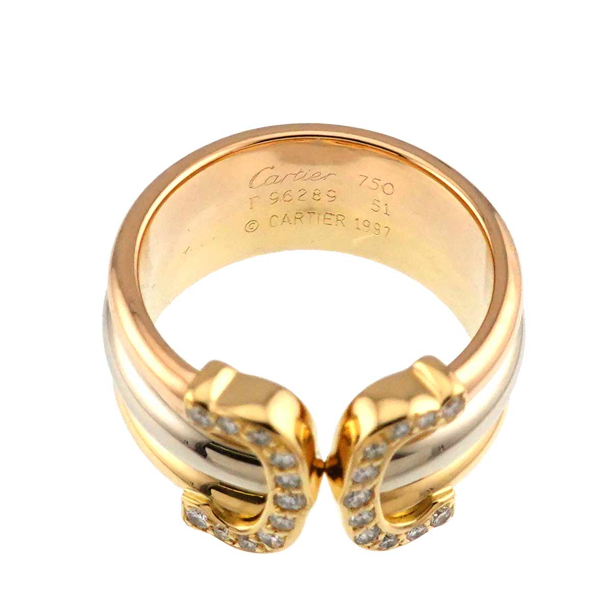 C2 Diamond Ring 18K YG WG PG 750 Size51 5.5-5.75(US)