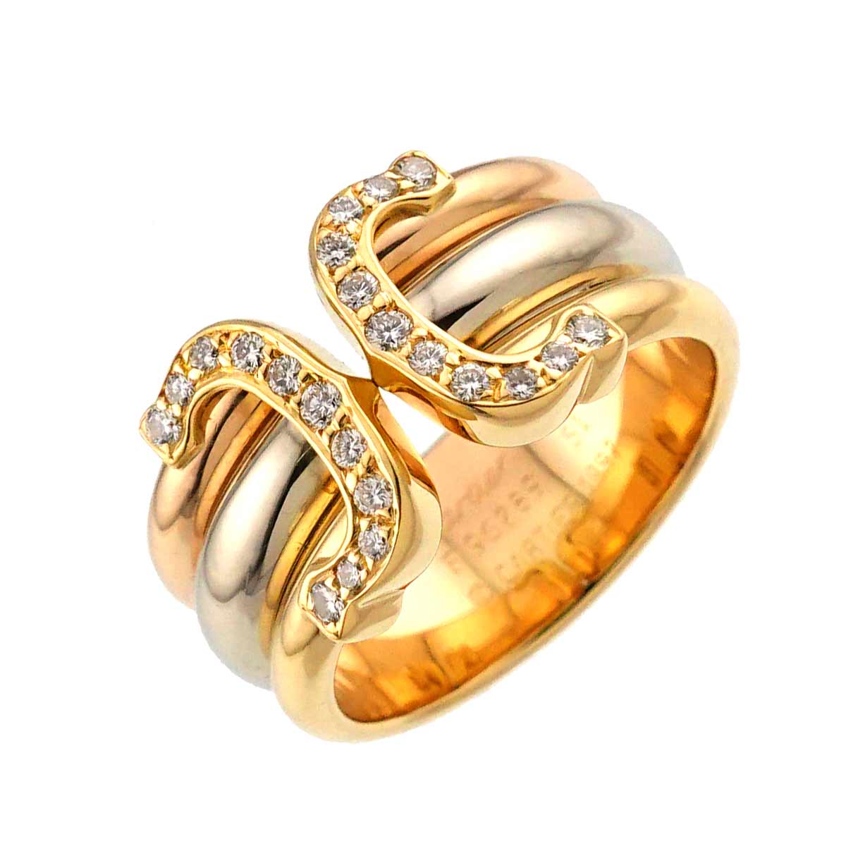 C2 Diamond Ring 18K YG WG PG 750 Size51 5.5-5.75(US)