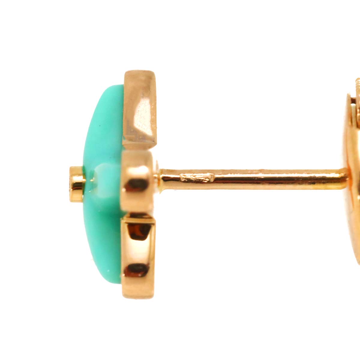 Liens Turquoise Diamond Earring Pierced 18K PG One Piece only