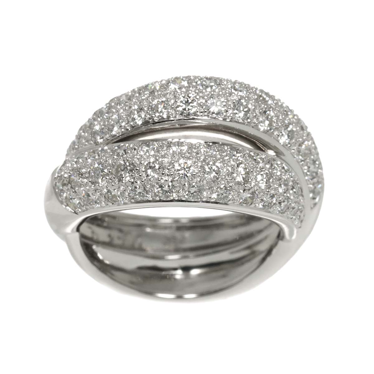 Diamond 1.76ct Ring 18K K18 WG White Gold size6(US)