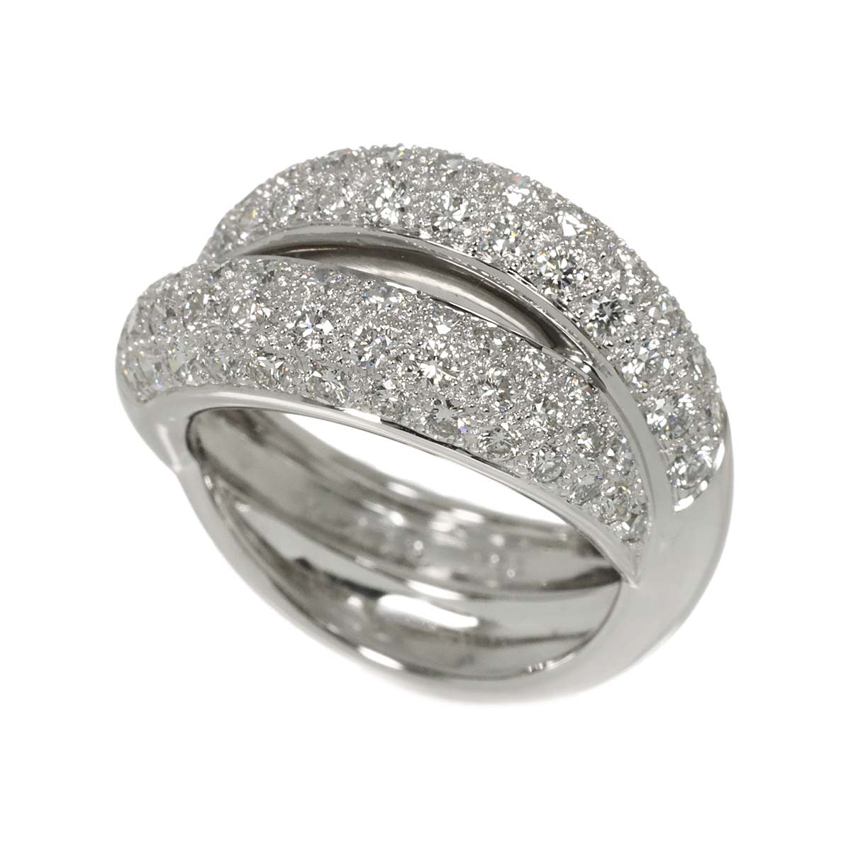 Diamond 1.76ct Ring 18K K18 WG White Gold size6(US)