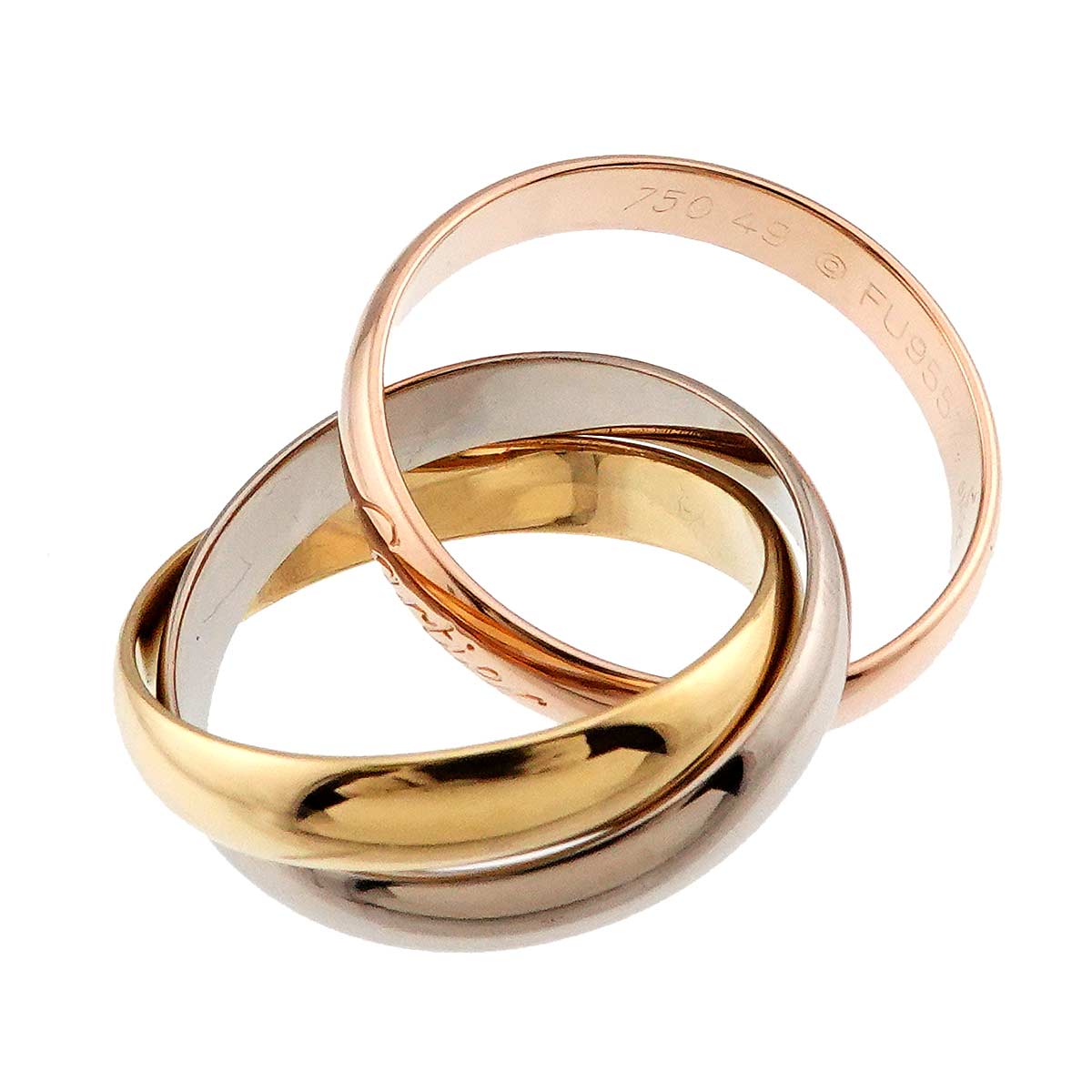 Trinity Ring MM 18K YG WG PG 750 Size49 4.75-5(US)